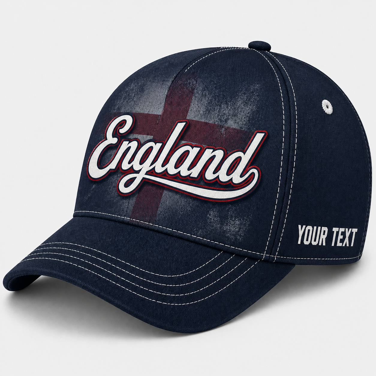 Custom England Baseball Cap, Add Your Name, Team Name and Number