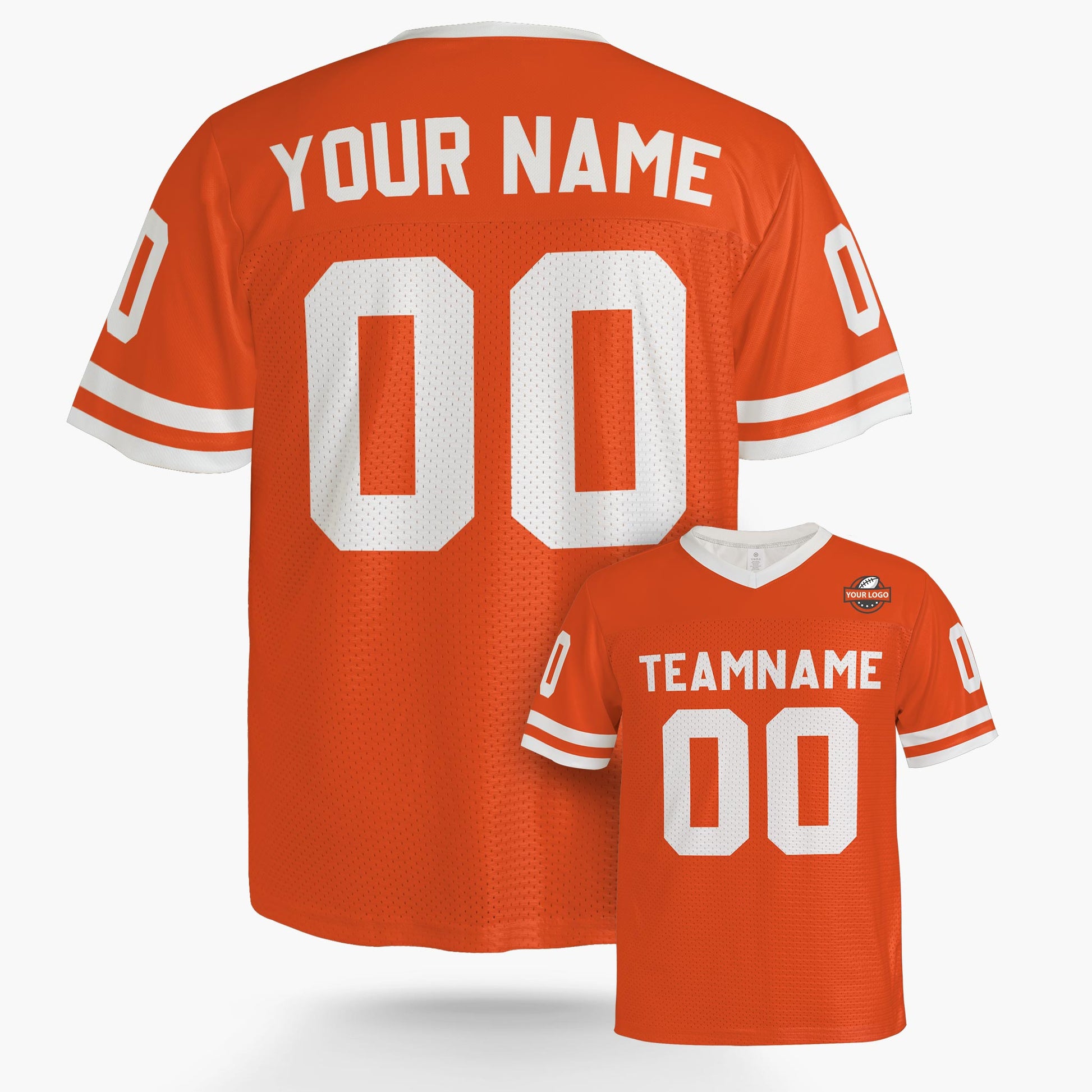 Custom Football Jersey Orange and White - Design Your Own