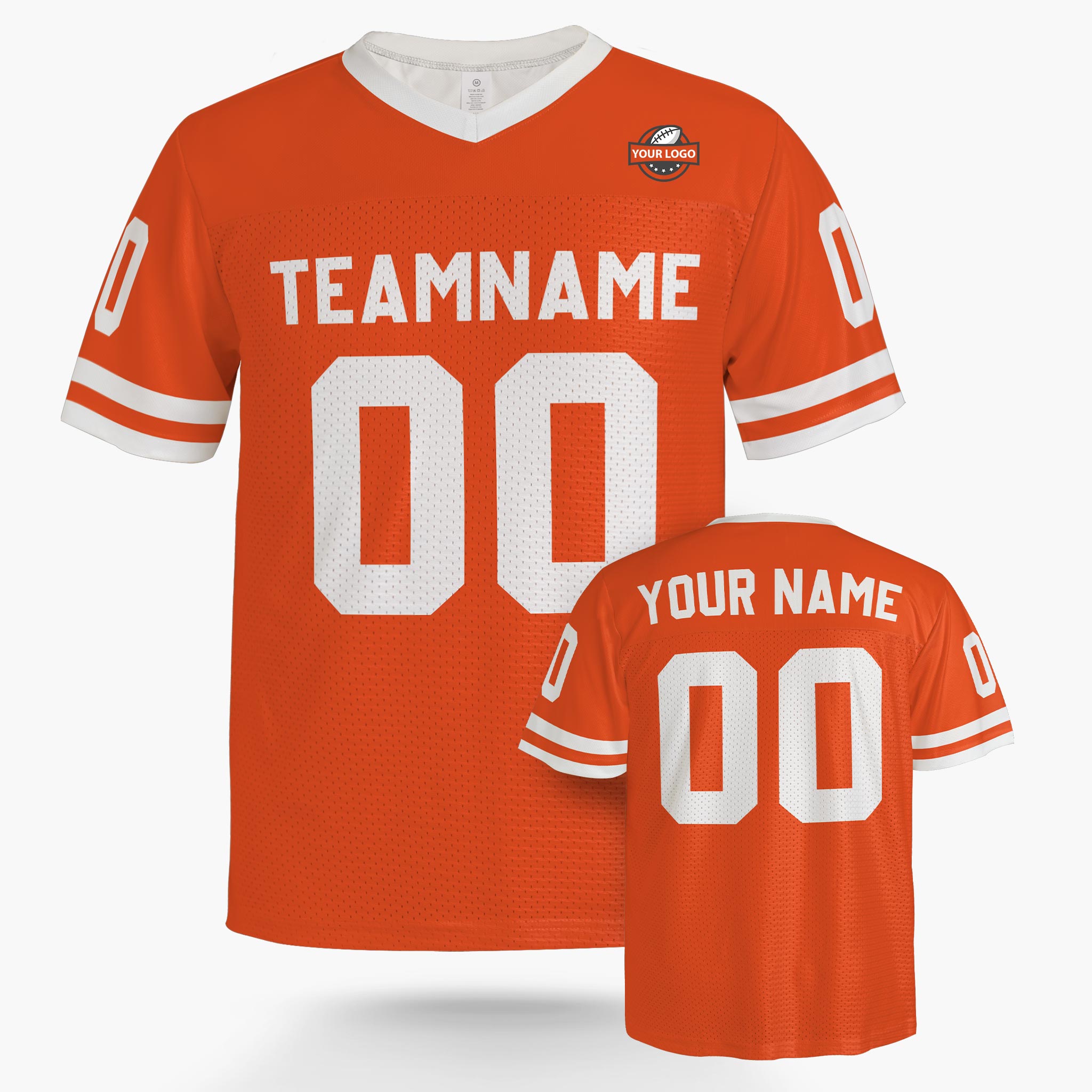 Custom Football Jersey Orange and White - Design Your Own
