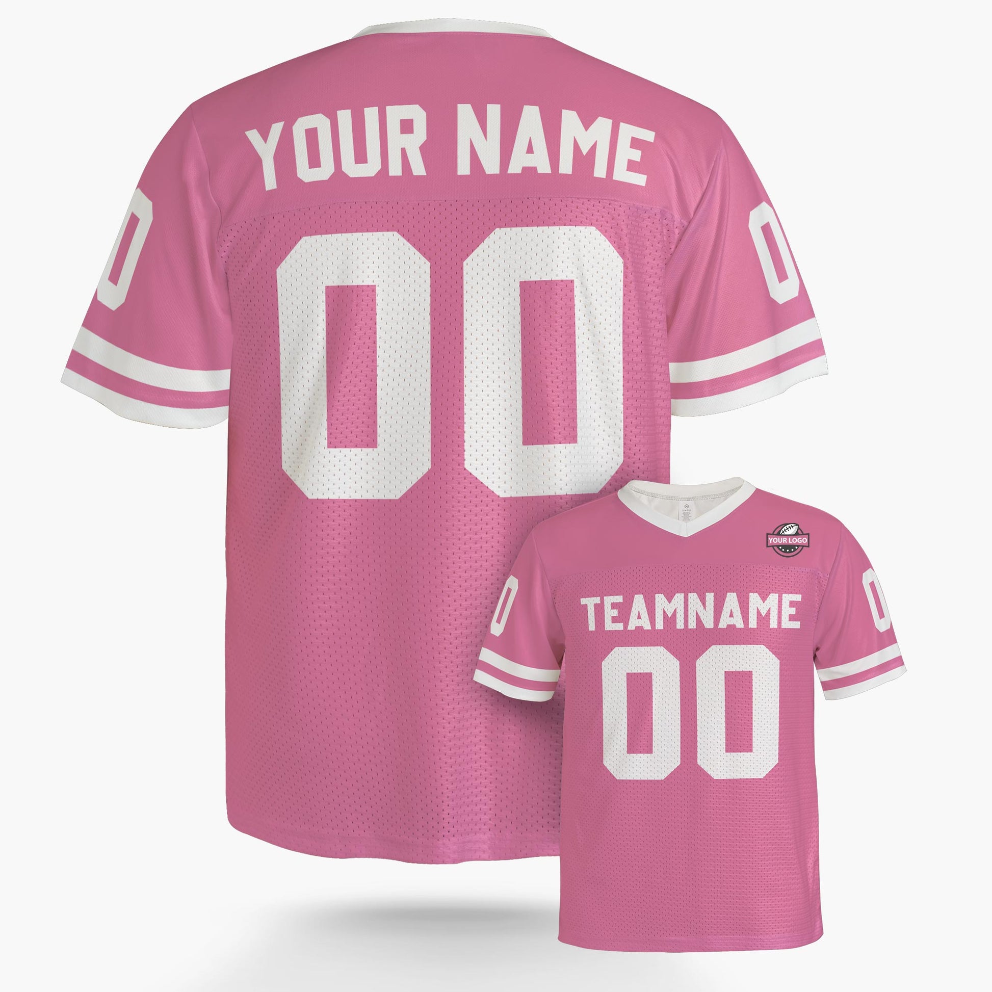 Custom Football Jersey Light Pink and White - Design Your Own
