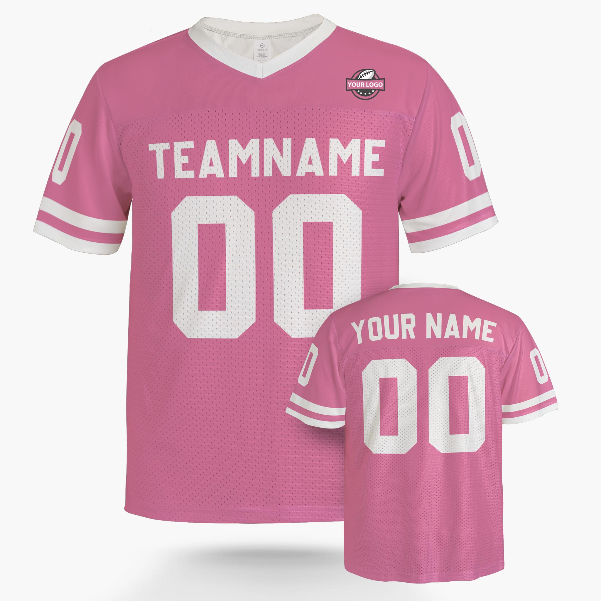 Custom Football Jersey Light Pink and White - Design Your Own