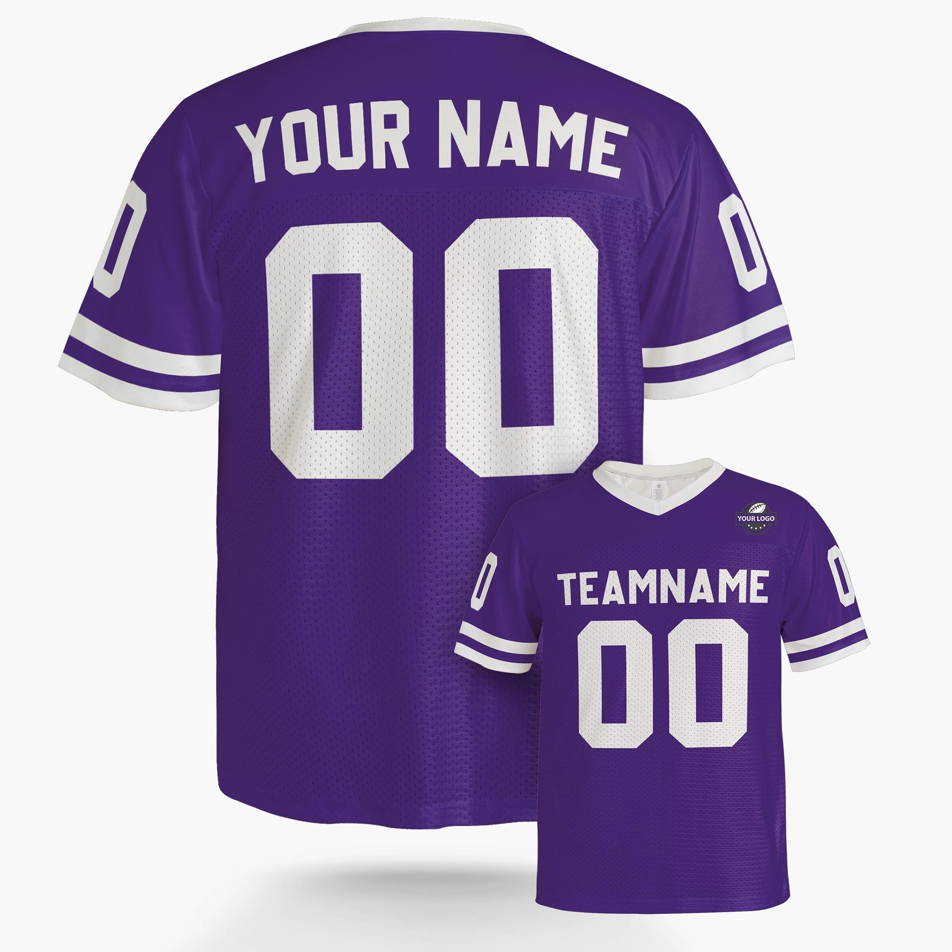 Custom Football Jersey Purple and White - Design Your Own