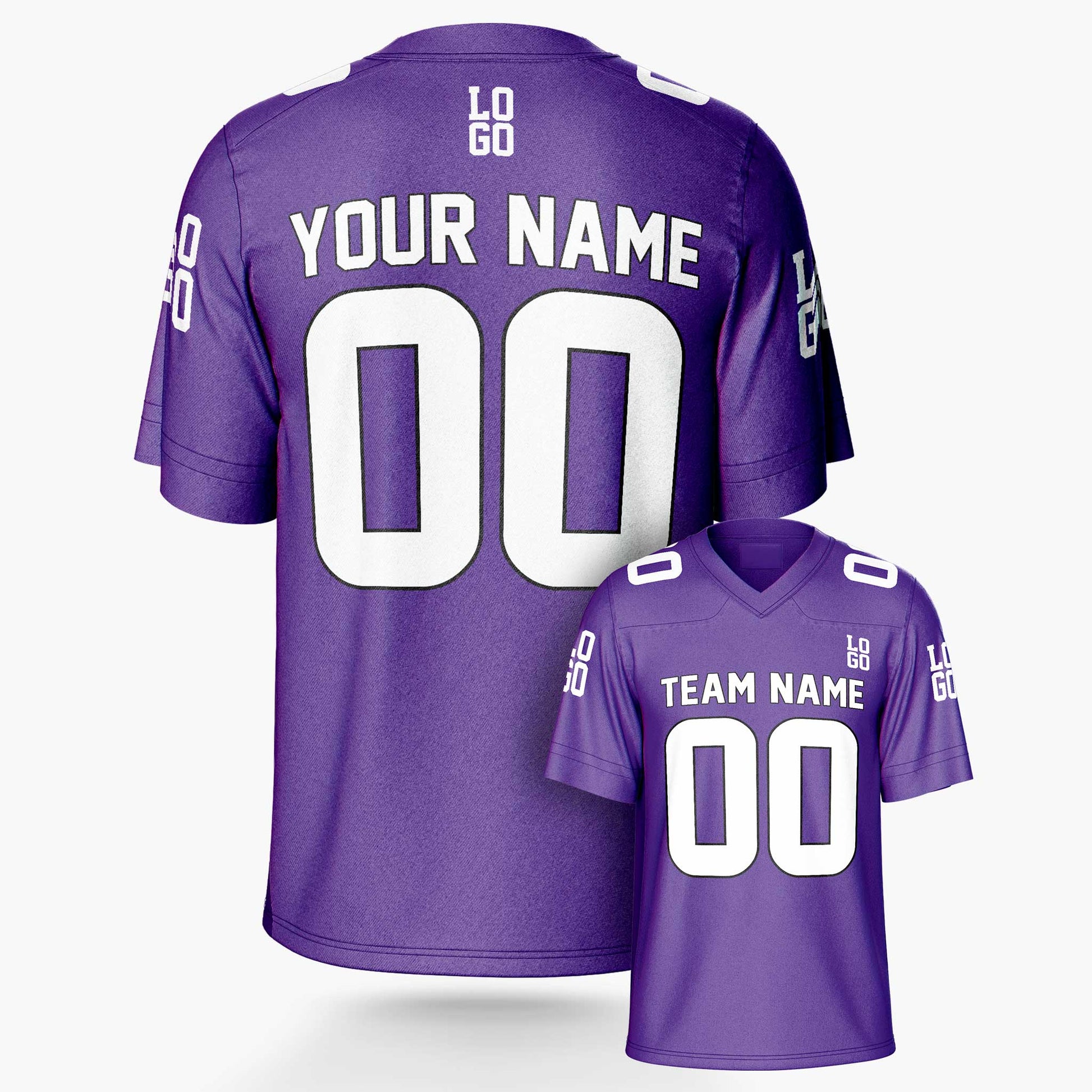 Custom Football Jersey Purple and White - Design Your Own