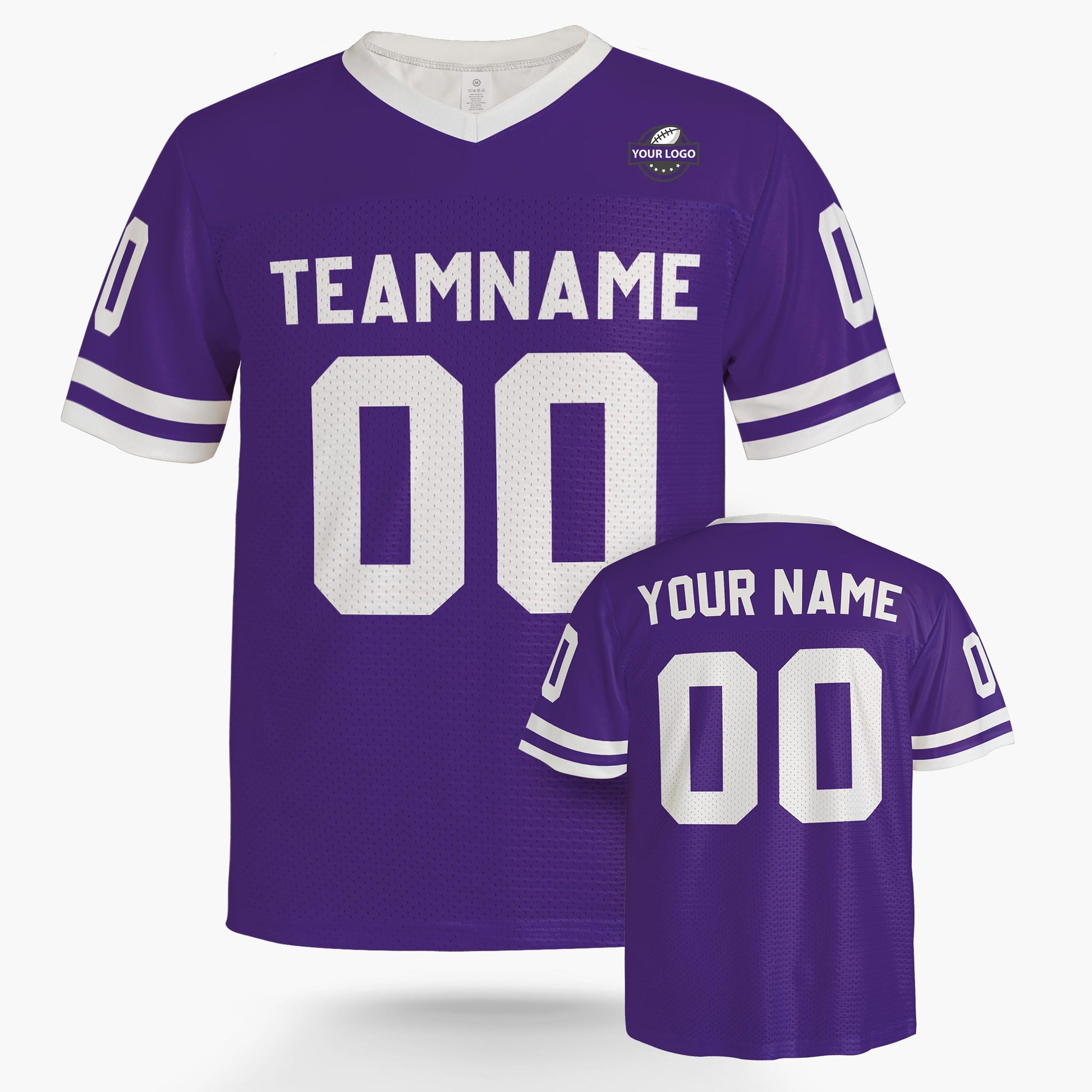 Custom Football Jersey Purple and White - Design Your Own