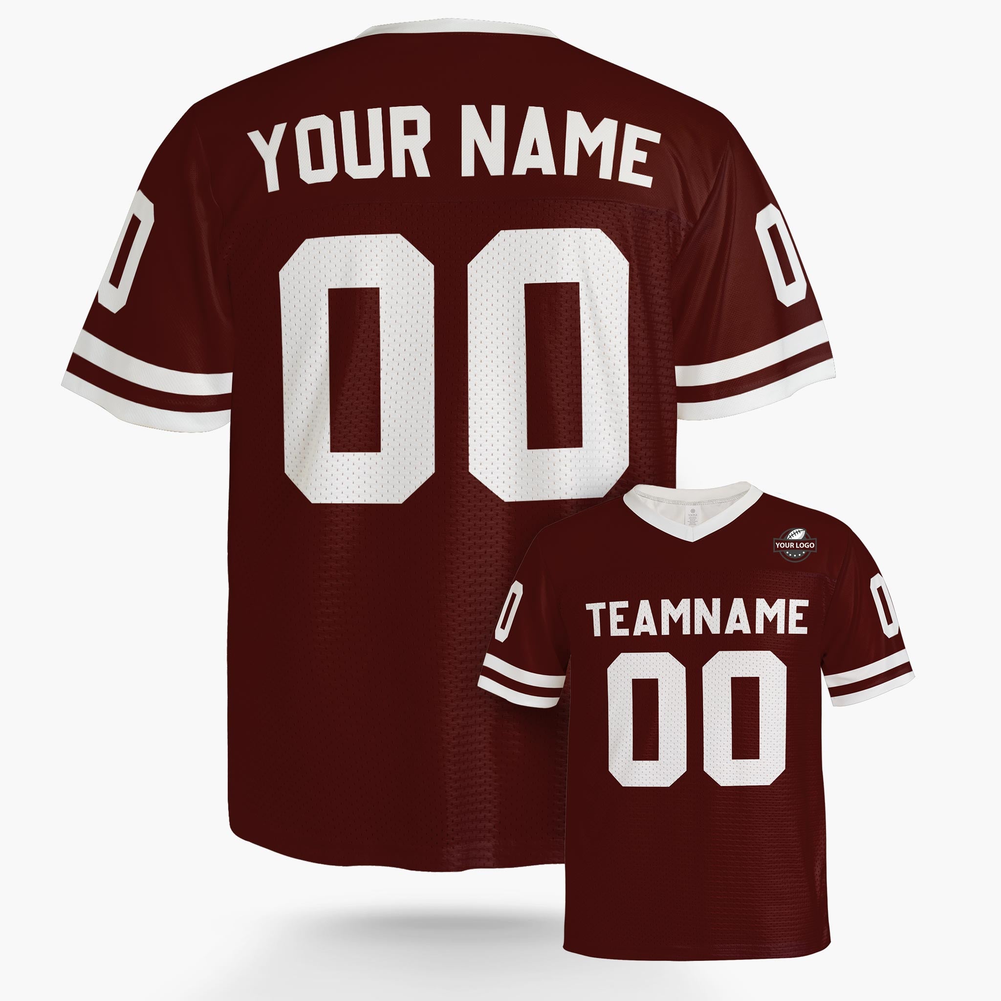 Custom Football Jersey Wine and White - Design Your Own