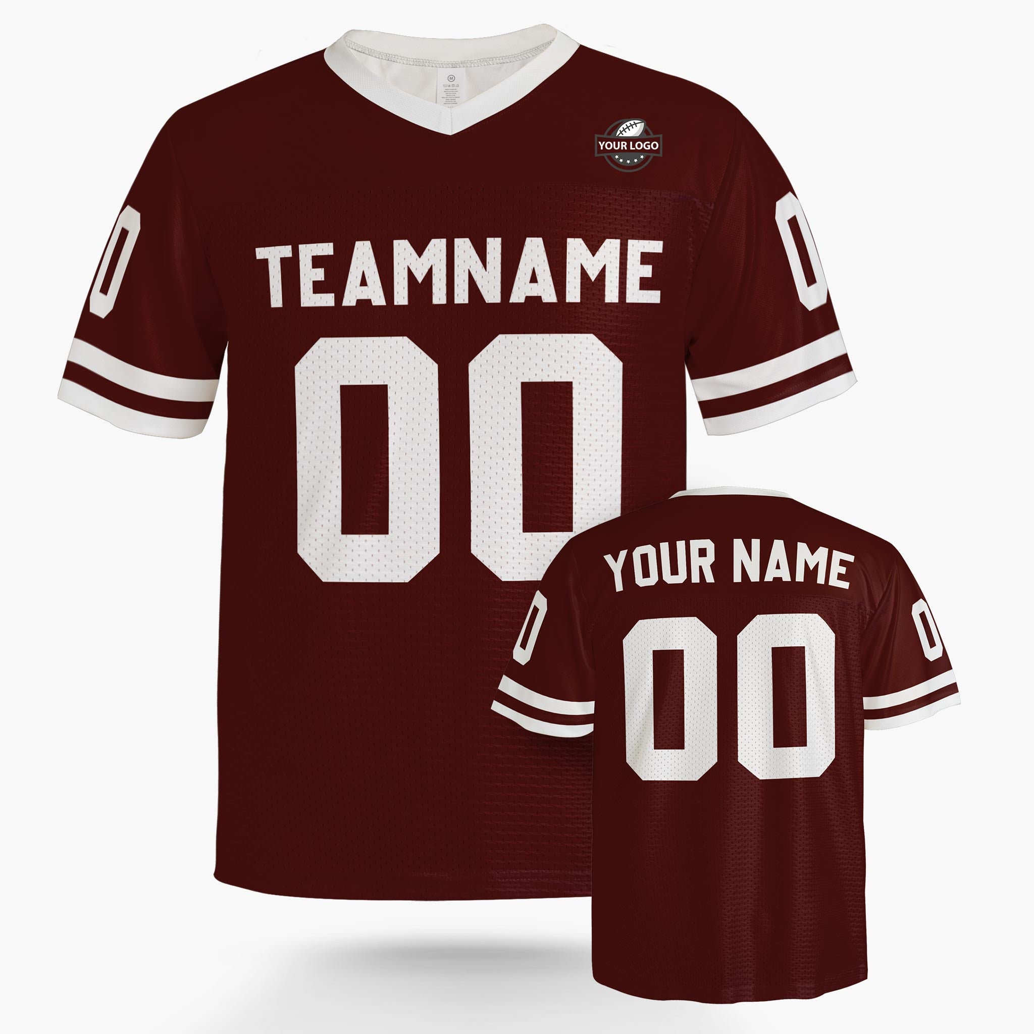 Custom Football Jersey Wine and White - Design Your Own
