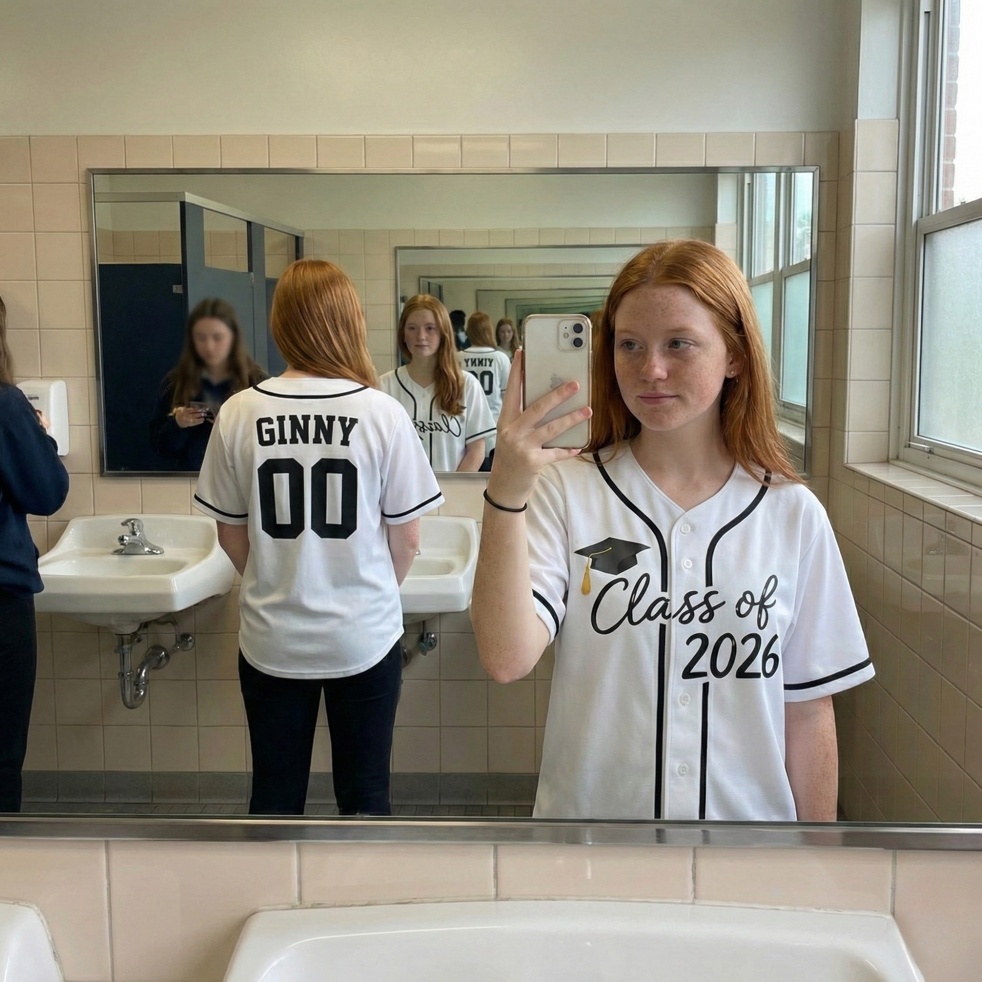 Custom Graduation Baseball Jersey Glitter Pink - Add Your Name and Number
