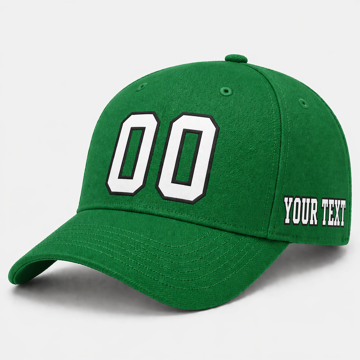 Custom Green Baseball Cap, Add Your Name, Team Name and Number