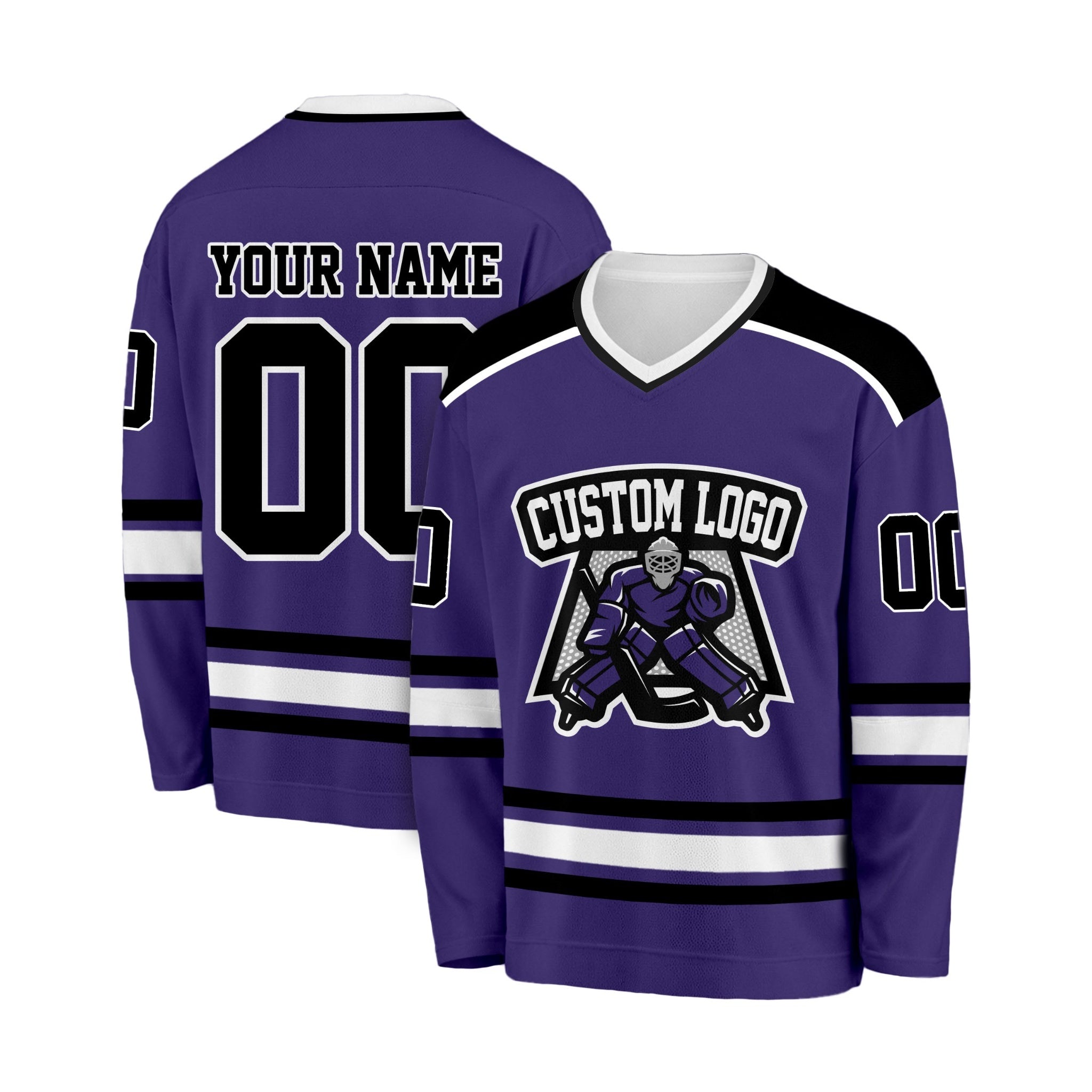 Custom Hockey Jersey Purple and Black - Design Your Own