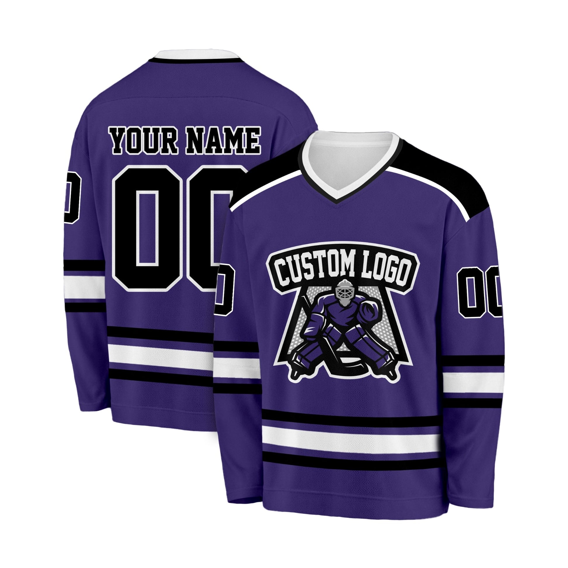 Custom Hockey Jersey Purple and Black - Design Your Own