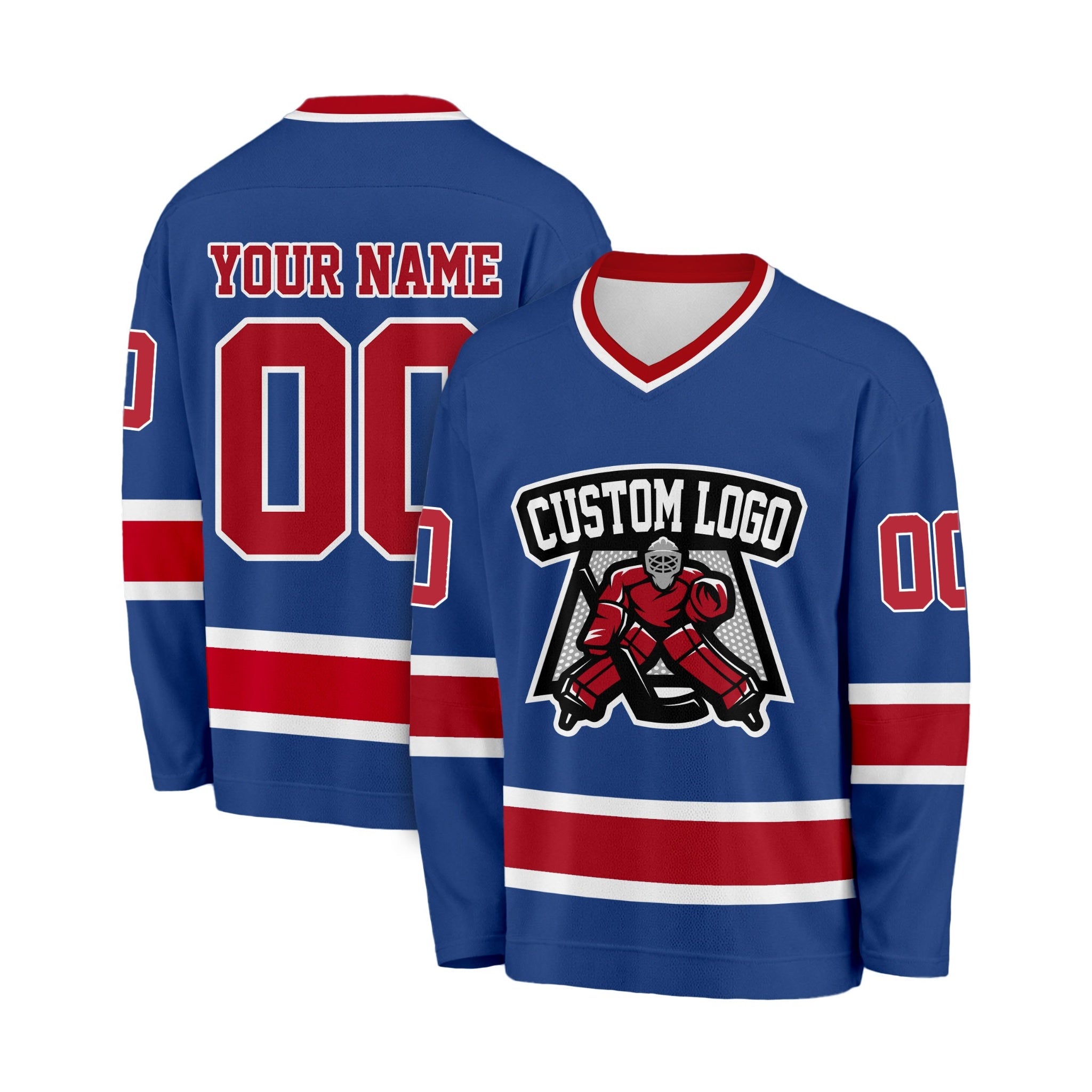 Custom Hockey Jersey Royal and Cherry - Design Your Own