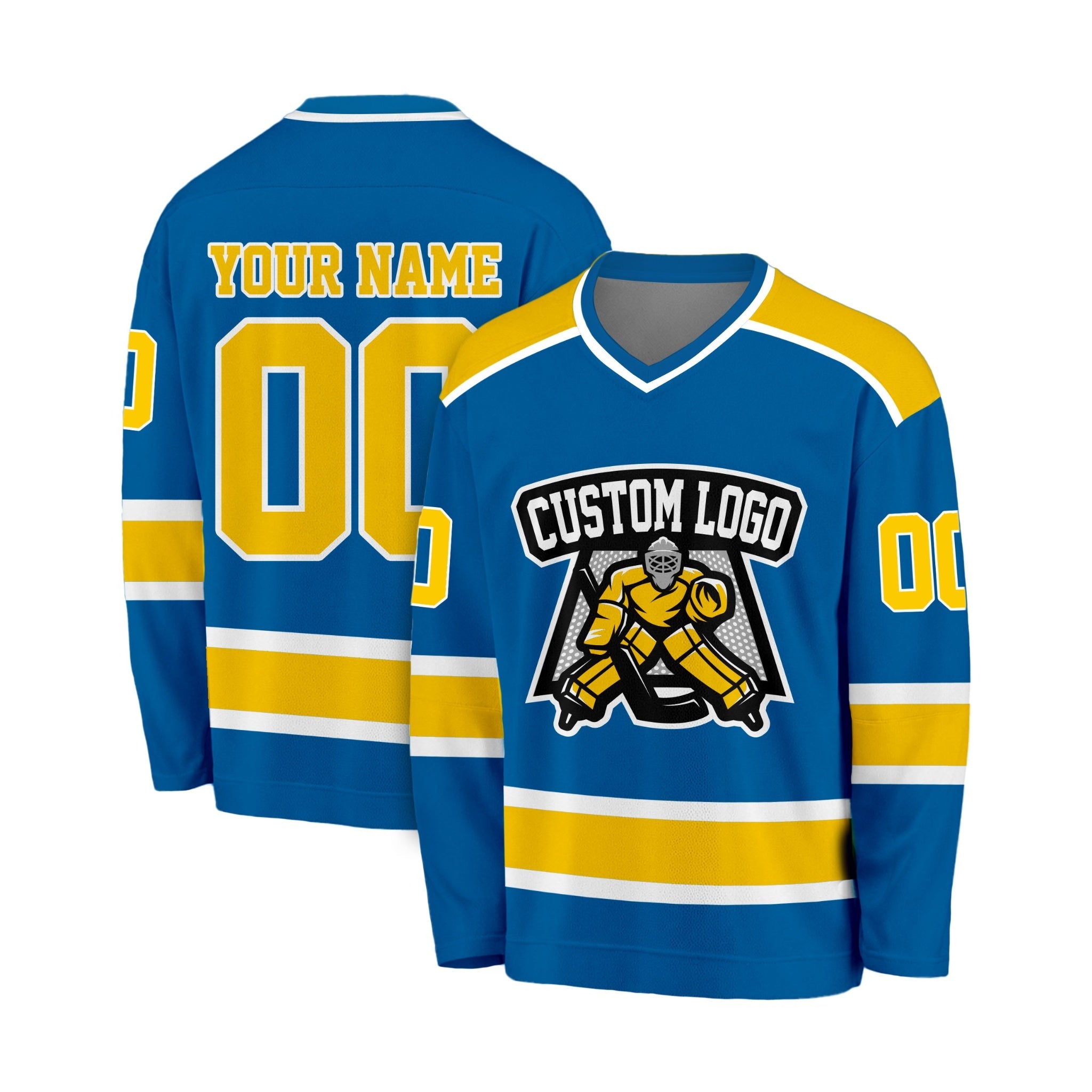 Custom Hockey Jersey Royal and Yellow - Design Your Own
