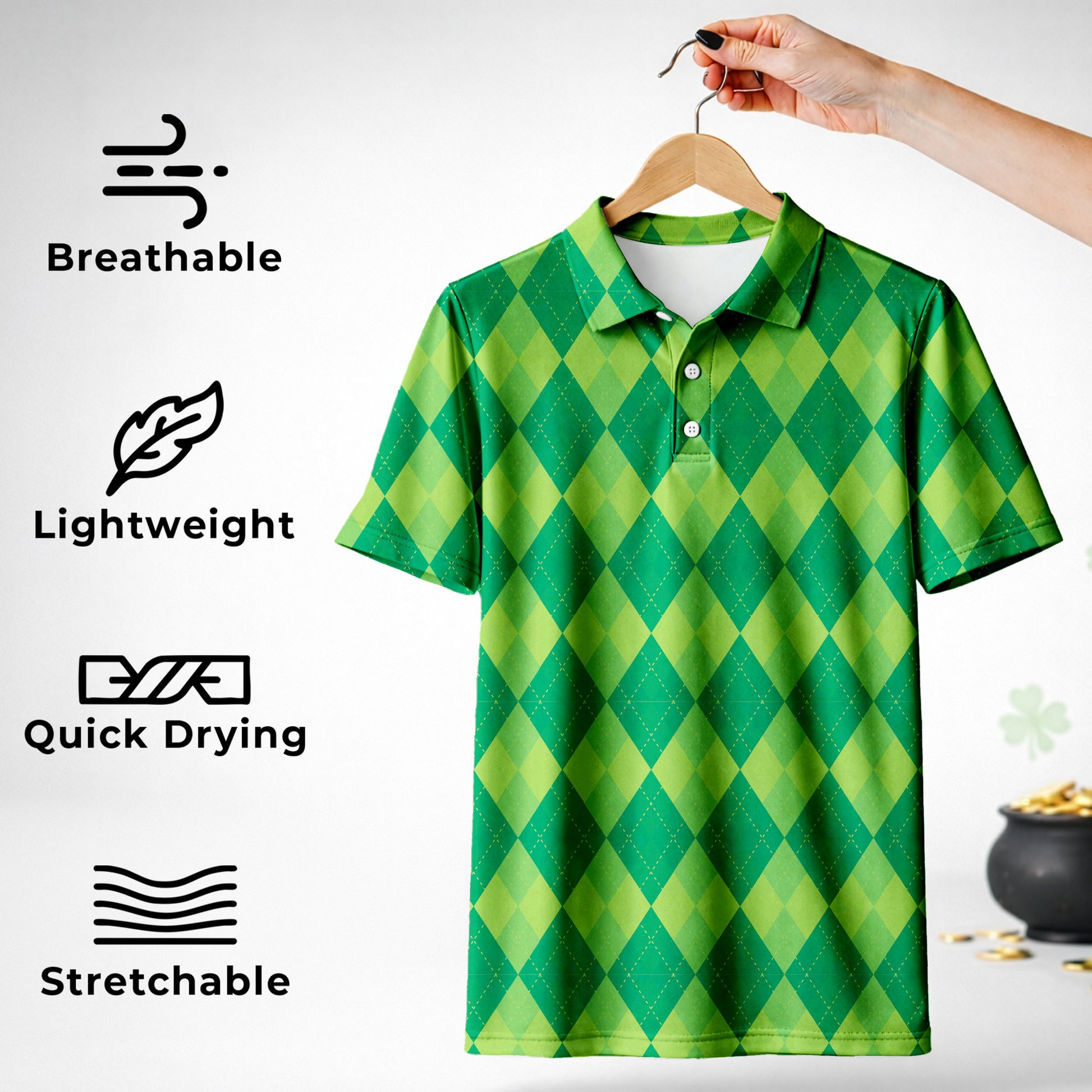 Custom St. Patrick's Day Golf Polo Leprechaun Party - Design Your Own