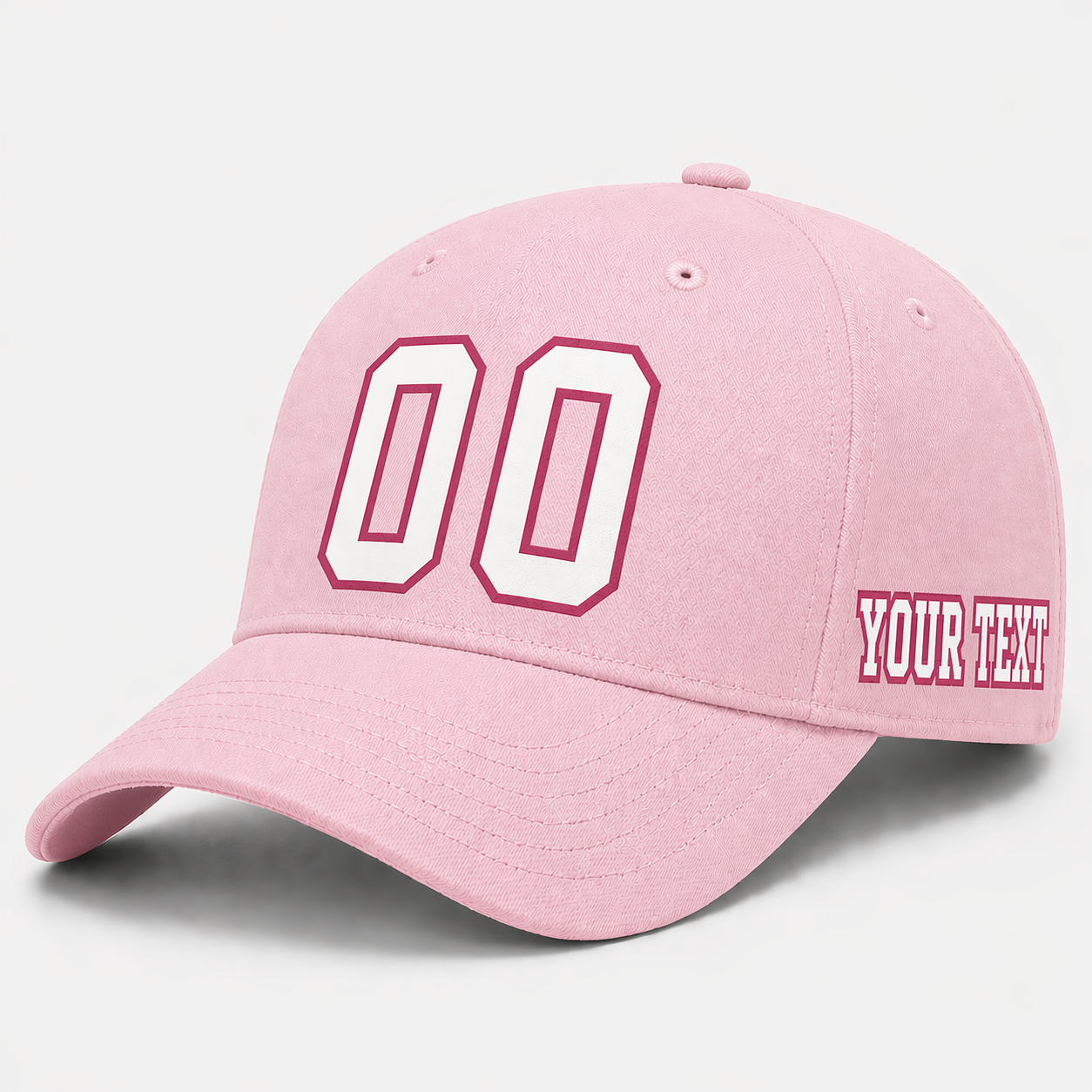 Custom Light Pink Baseball Cap, Add Your Name, Team Name and Number
