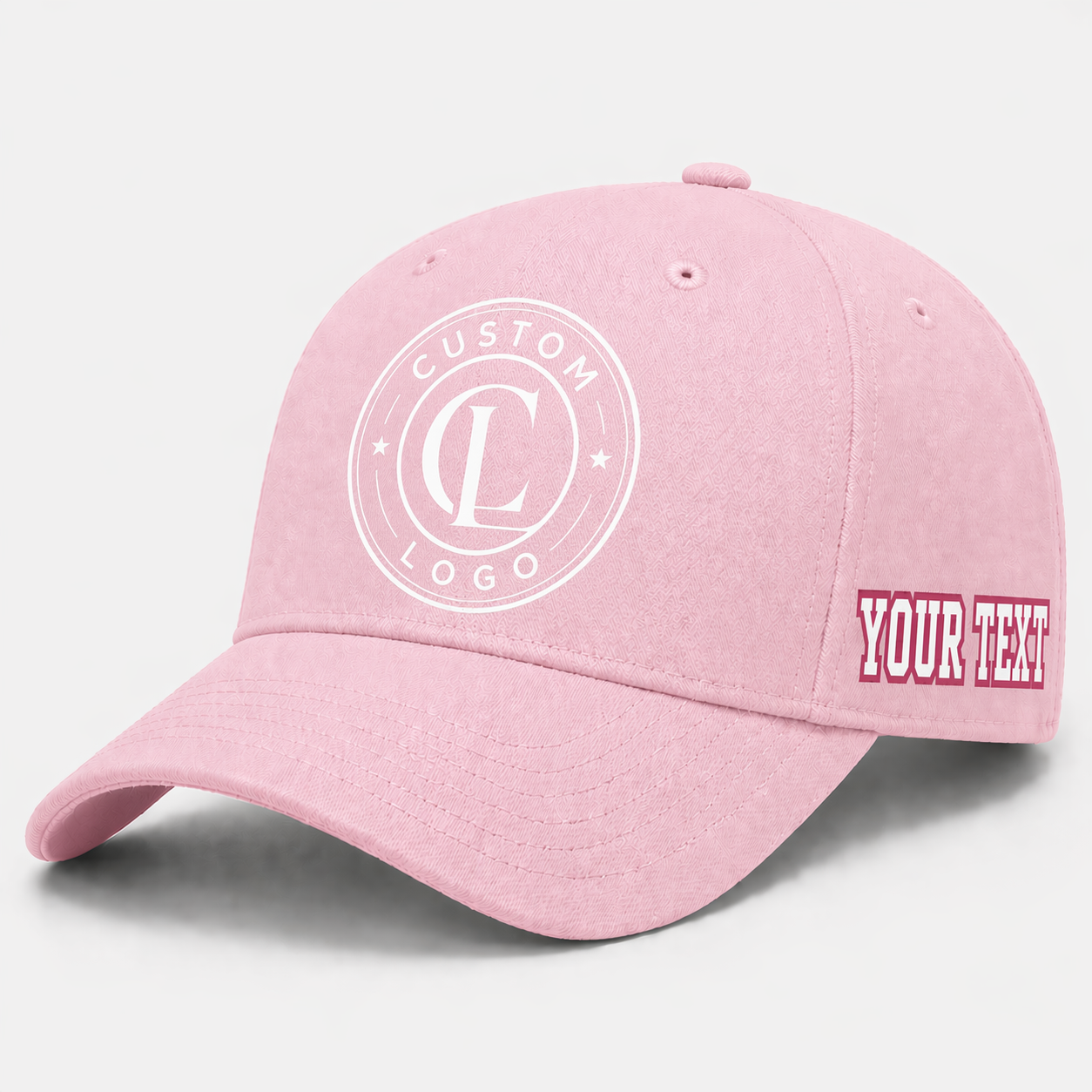 Custom Light Pink Baseball Cap, Add Your Name, Team Name and Number