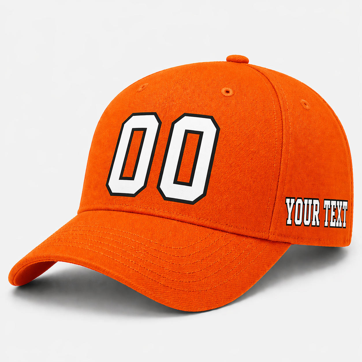 Custom Orange Baseball Cap, Add Your Name, Team Name and Number