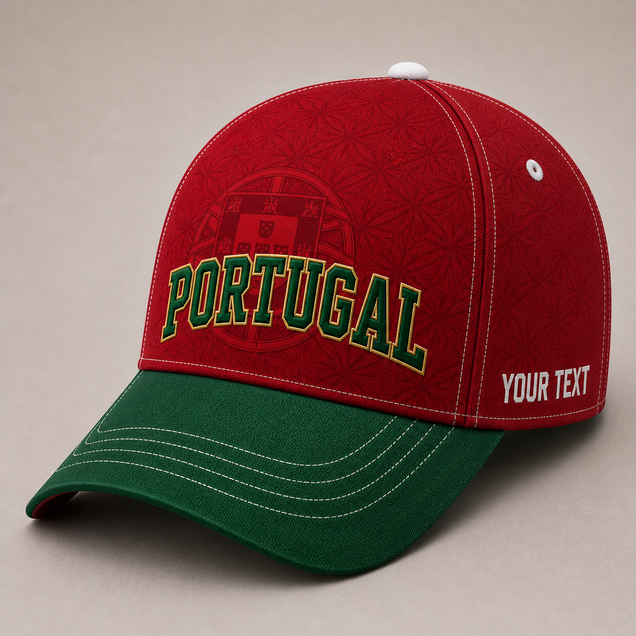 Custom Portugal Baseball Cap, Add Your Name, Team Name and Number