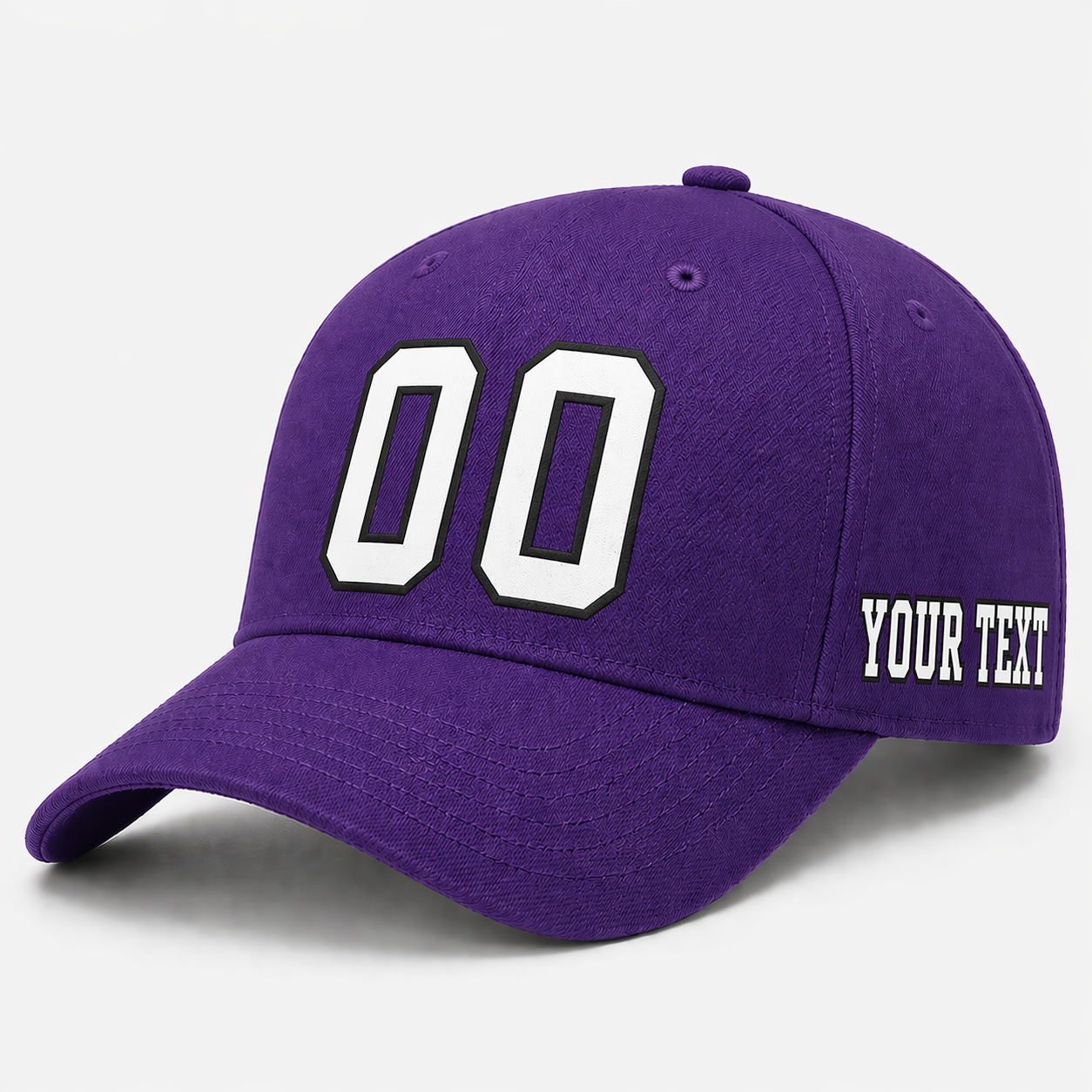 Custom Purple Baseball Cap, Add Your Name, Team Name and Number