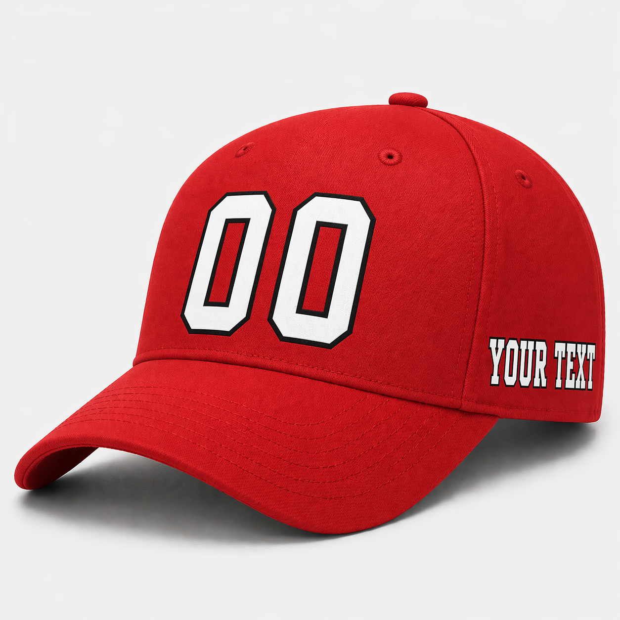 Custom Red Baseball Cap, Add Your Name, Team Name and Number