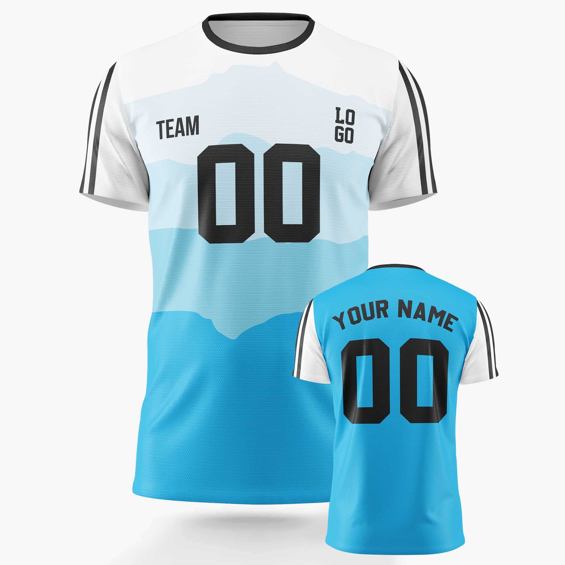 Custom Soccer Jersey Blue and White - Design Your Own