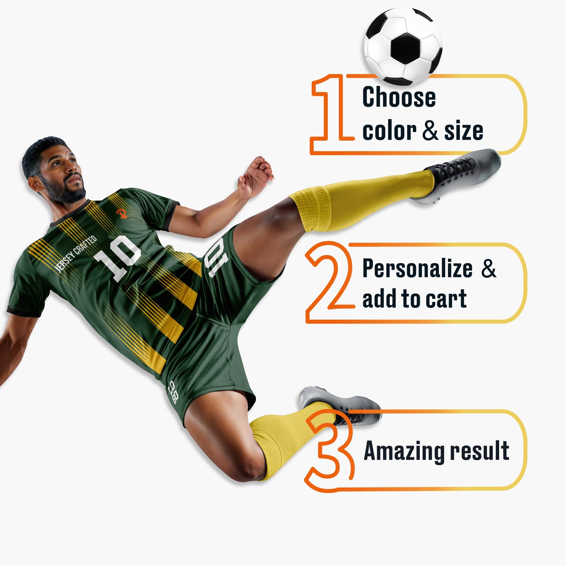 Custom Soccer Jersey Dark Green and Yellow - Design Your Own