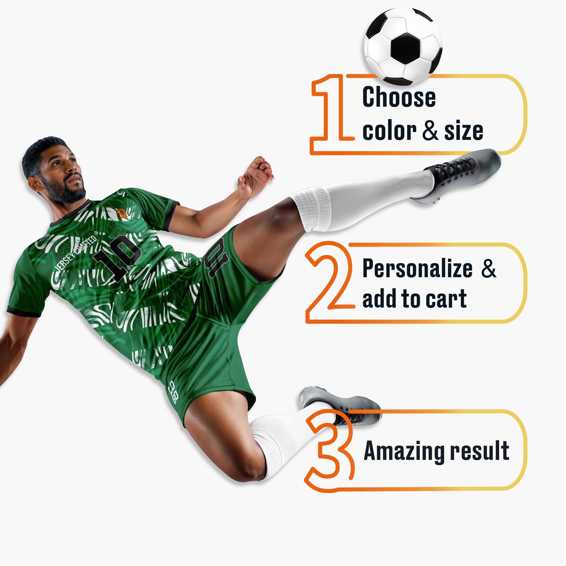 Custom Soccer Jersey Forest Green and Black - Design Your Own