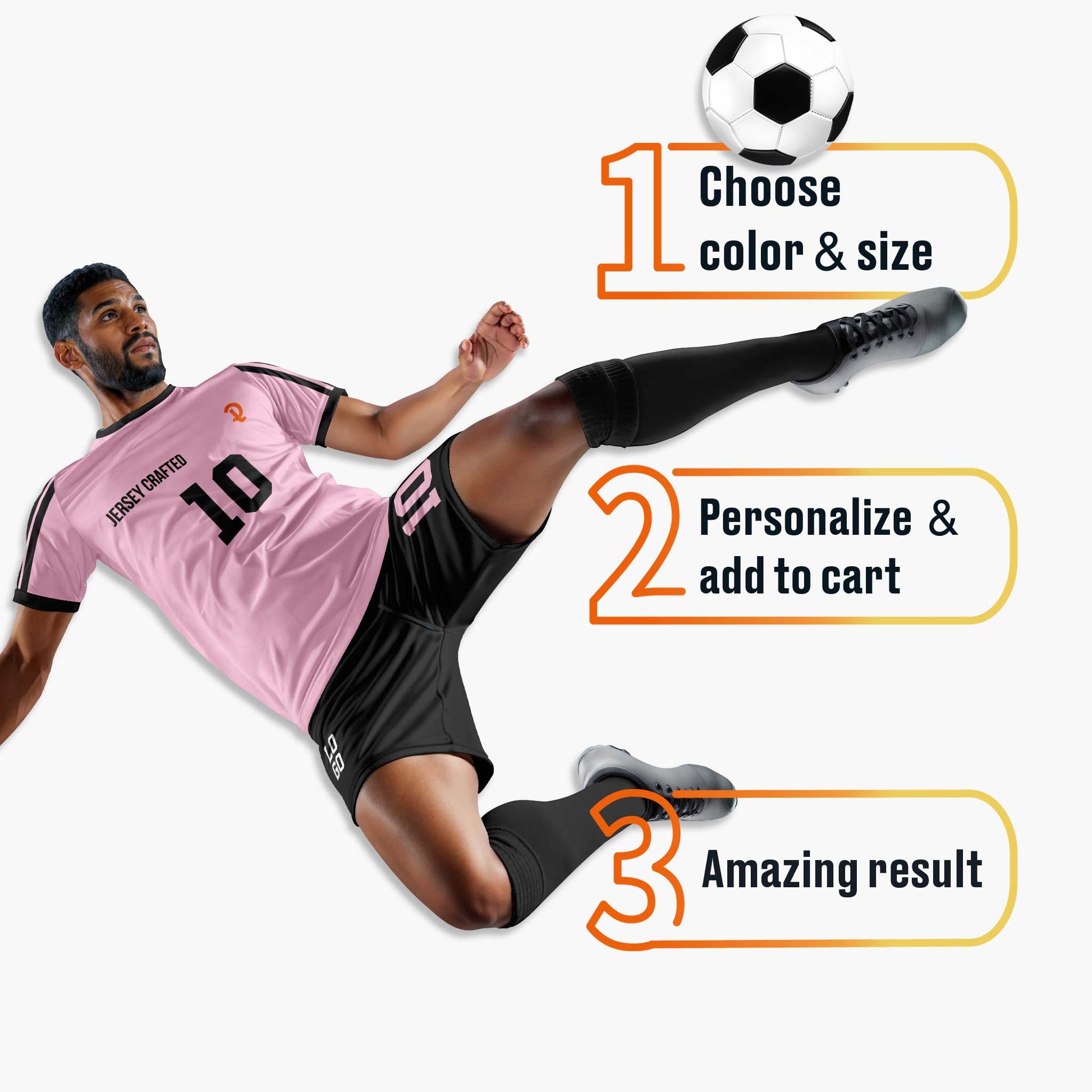 Custom Soccer Jersey Light Pink and Black - Design Your Own