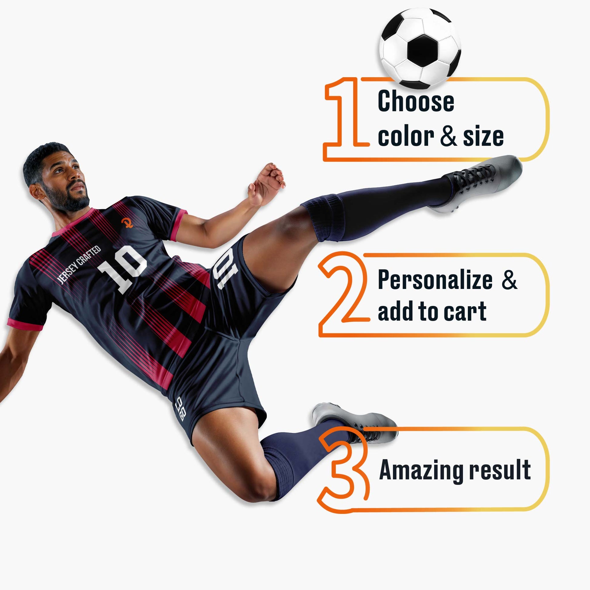 Custom Pinstripe Soccer Jersey Midnight Blue and Pink - Design Your Own