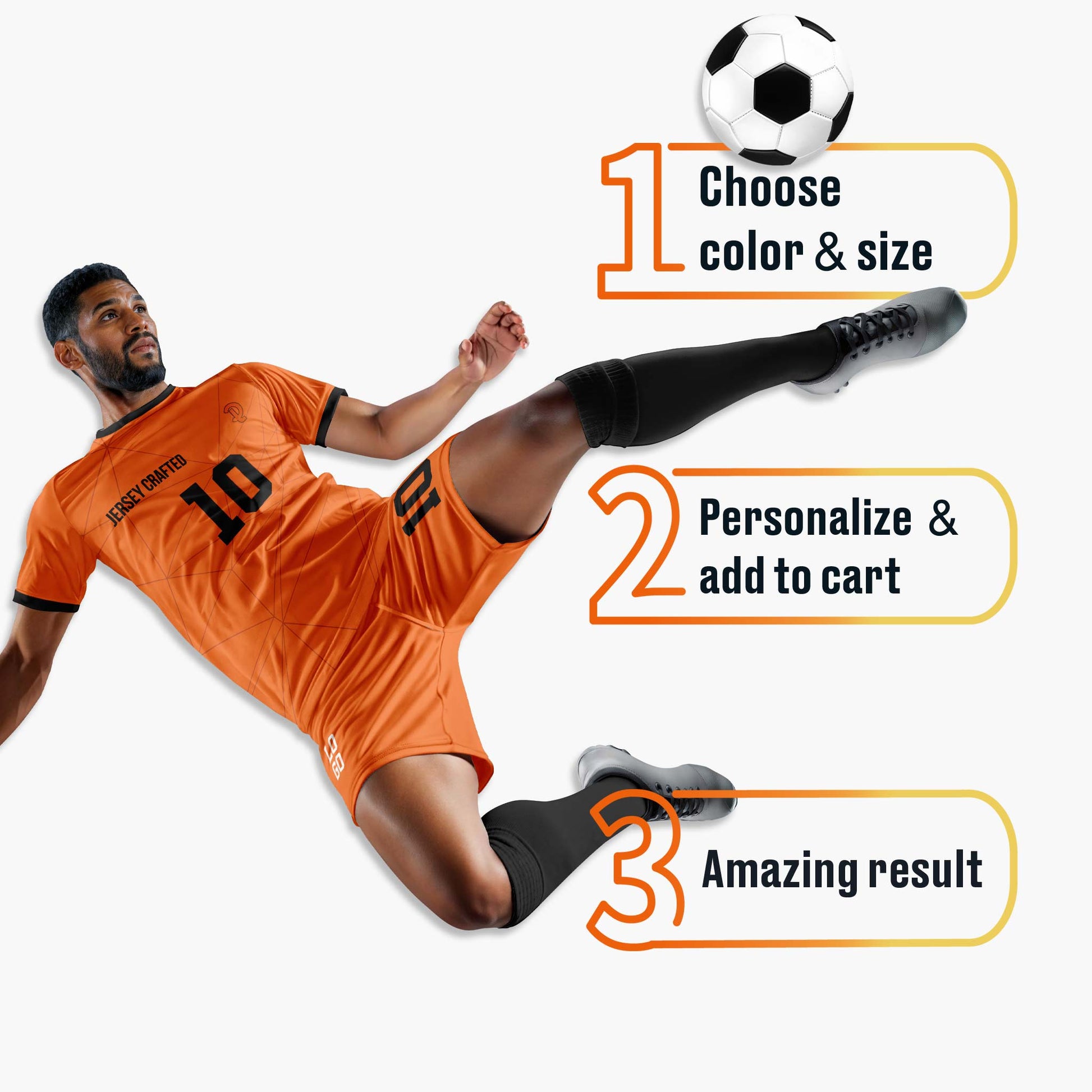 Custom Soccer Jersey Orange and Black - Design Your Own