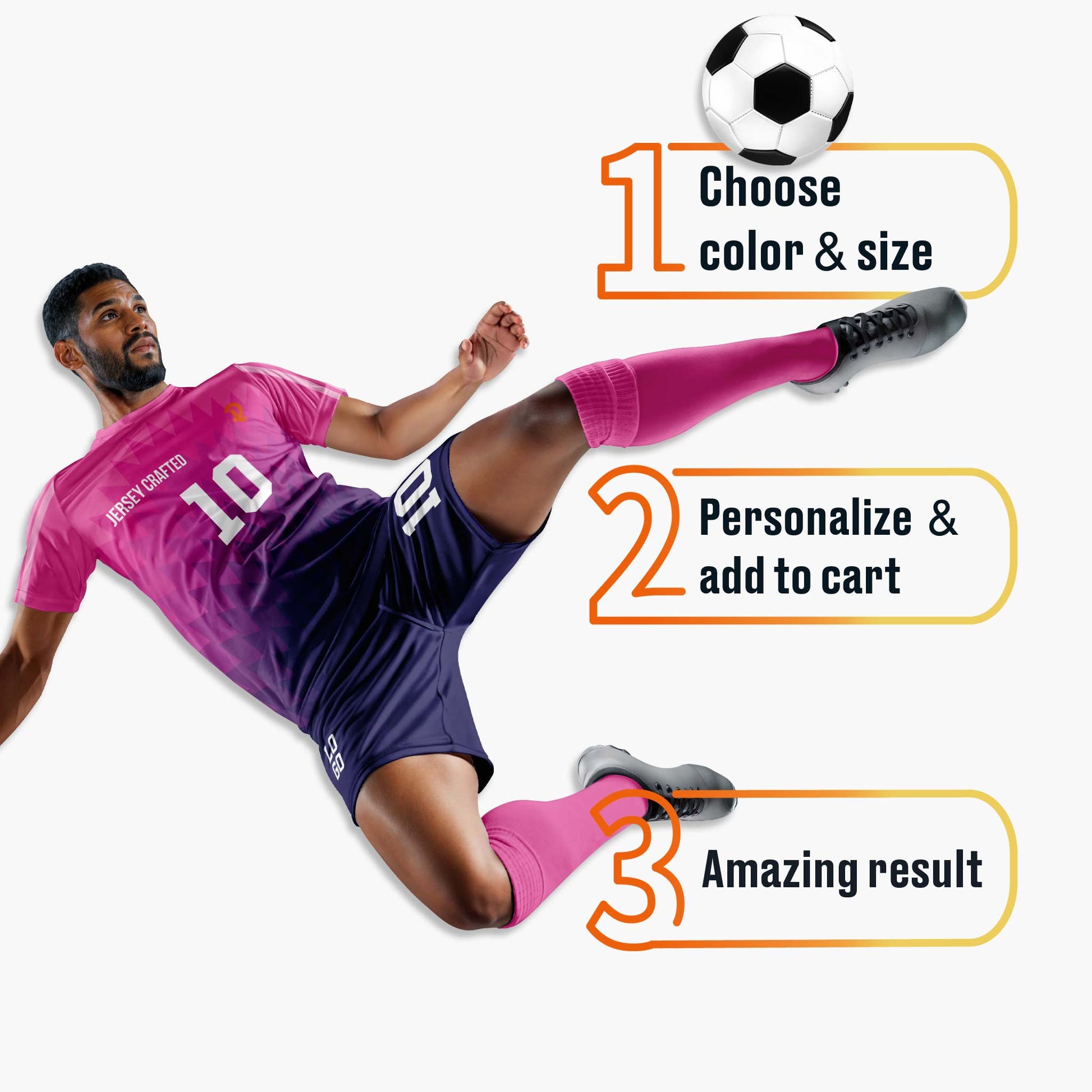 Custom Soccer Jersey Pink and Purple - Design Your Own