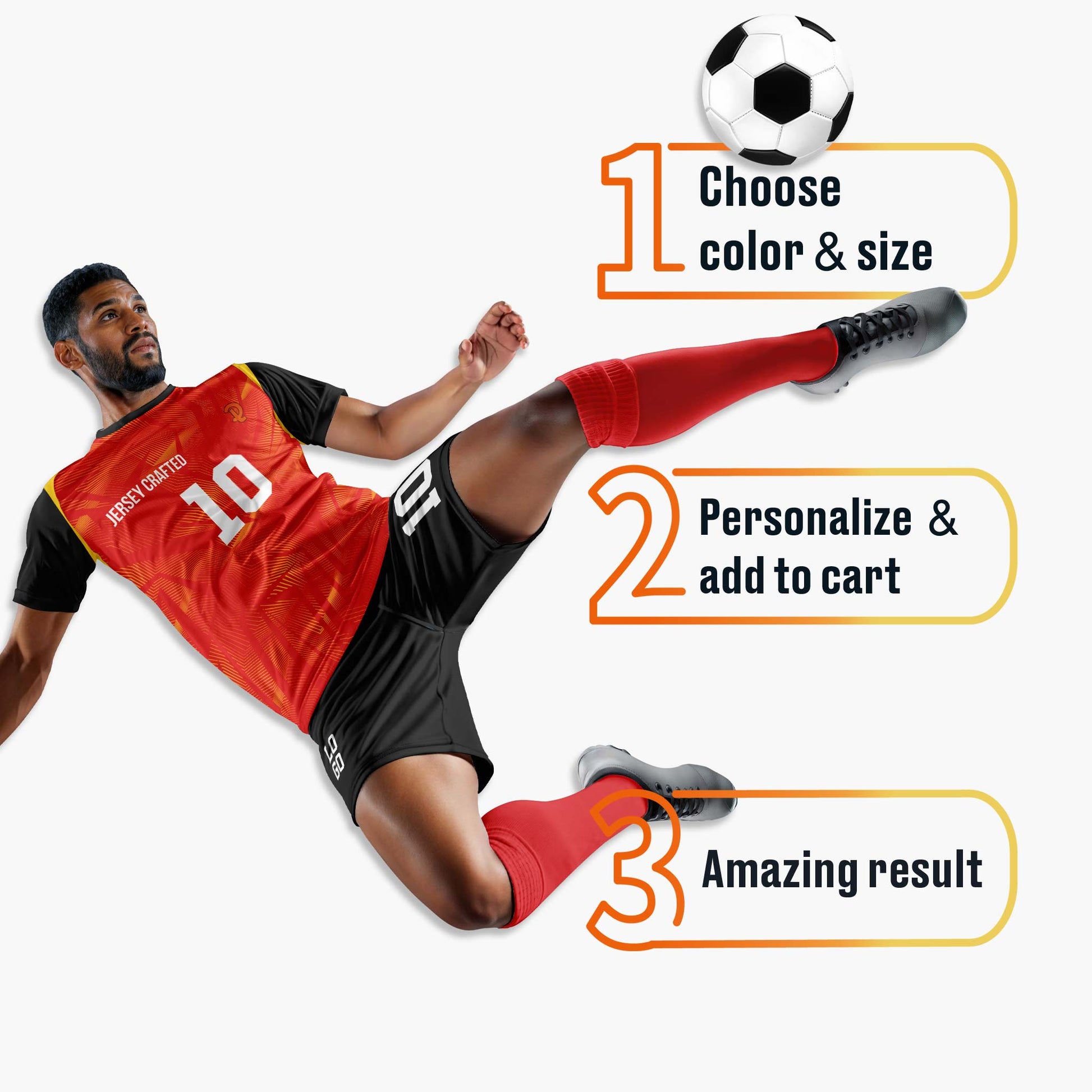 Custom Soccer Jersey Red Yellow and Black - Design Your Own