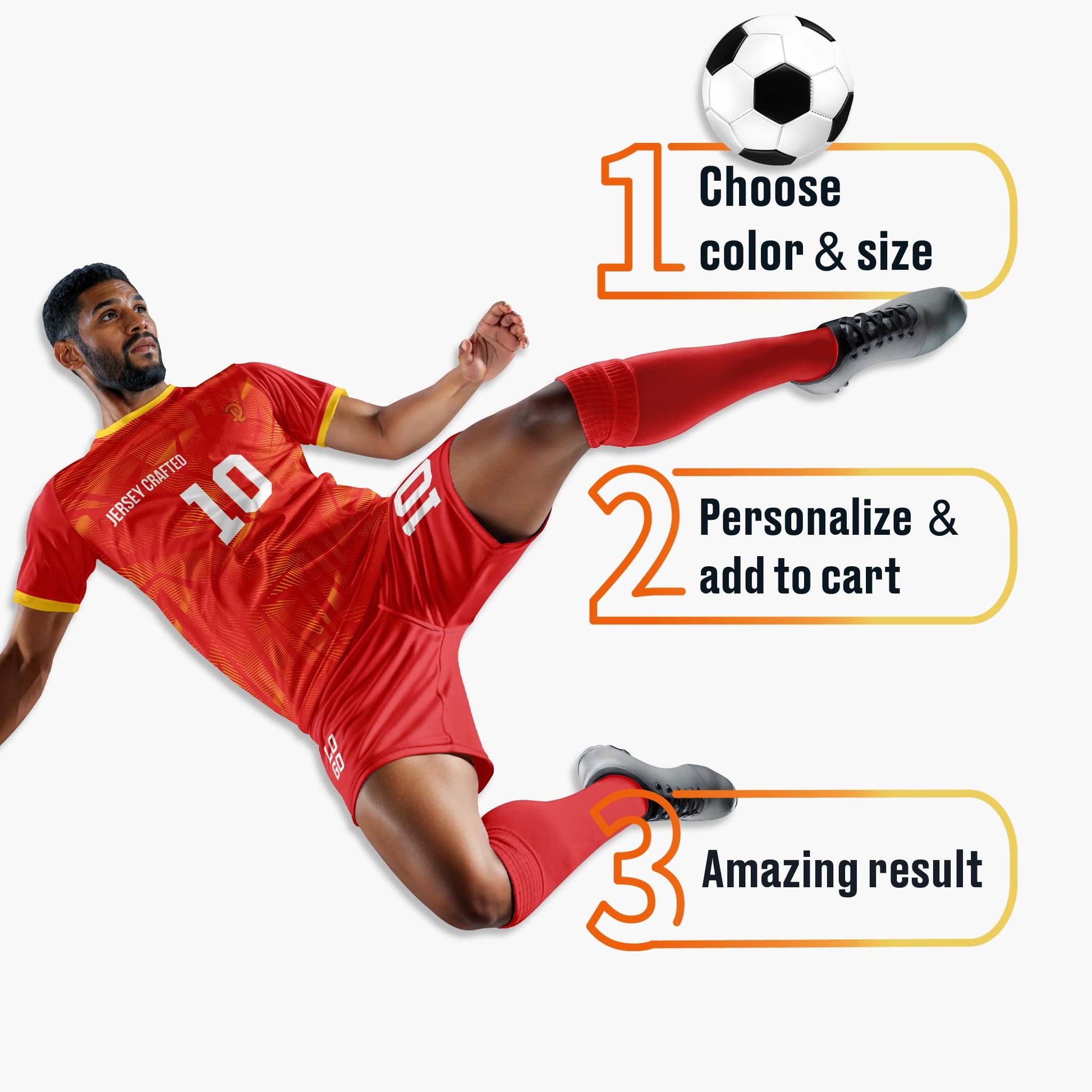 Custom Soccer Jersey Red and Yellow - Design Your Own