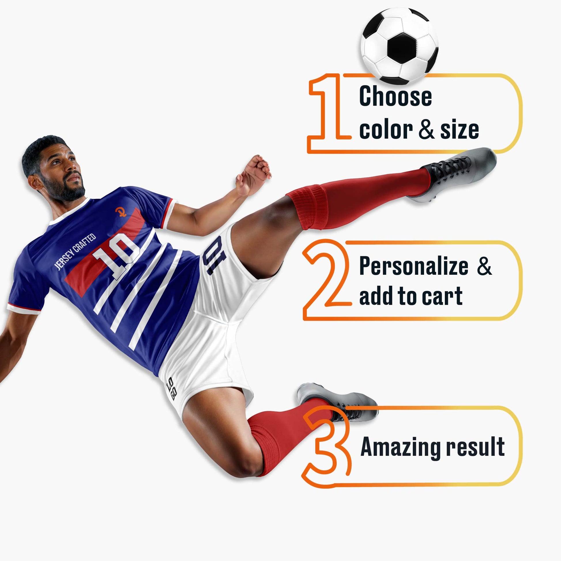 Custom Soccer Jersey Royal and Red - Design Your Own