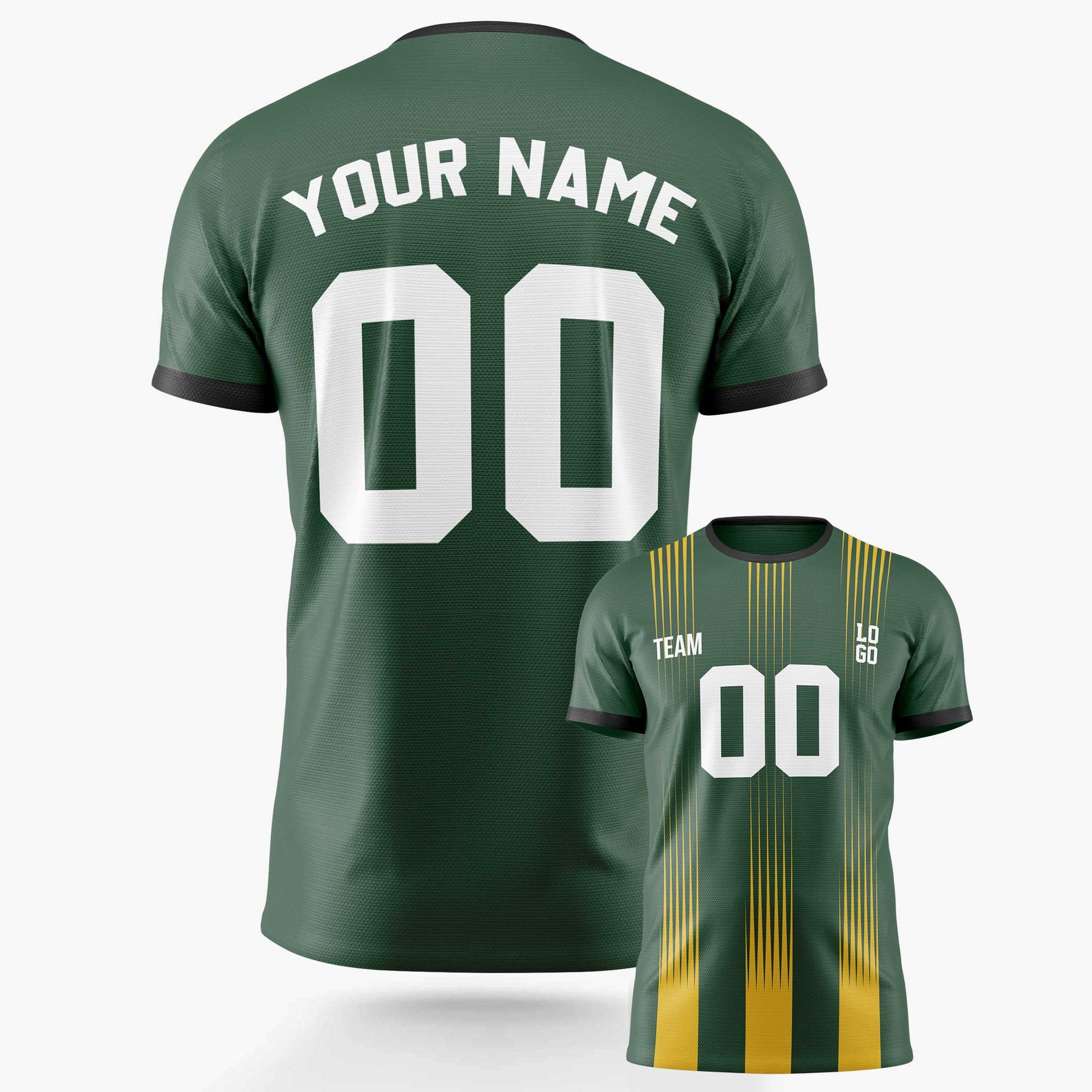 Custom Soccer Jersey Dark Green and Yellow - Design Your Own