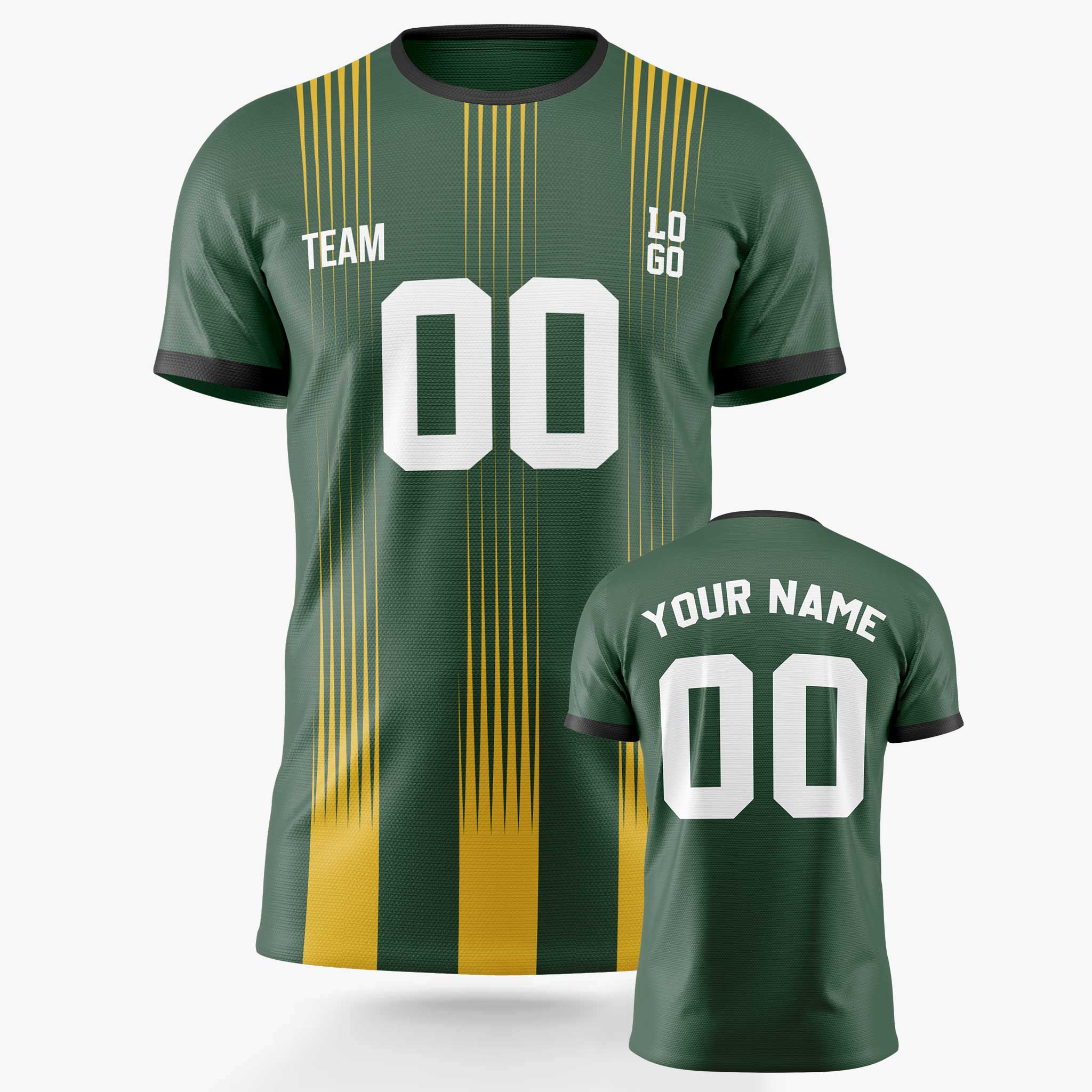 Custom Soccer Jersey Dark Green and Yellow - Design Your Own