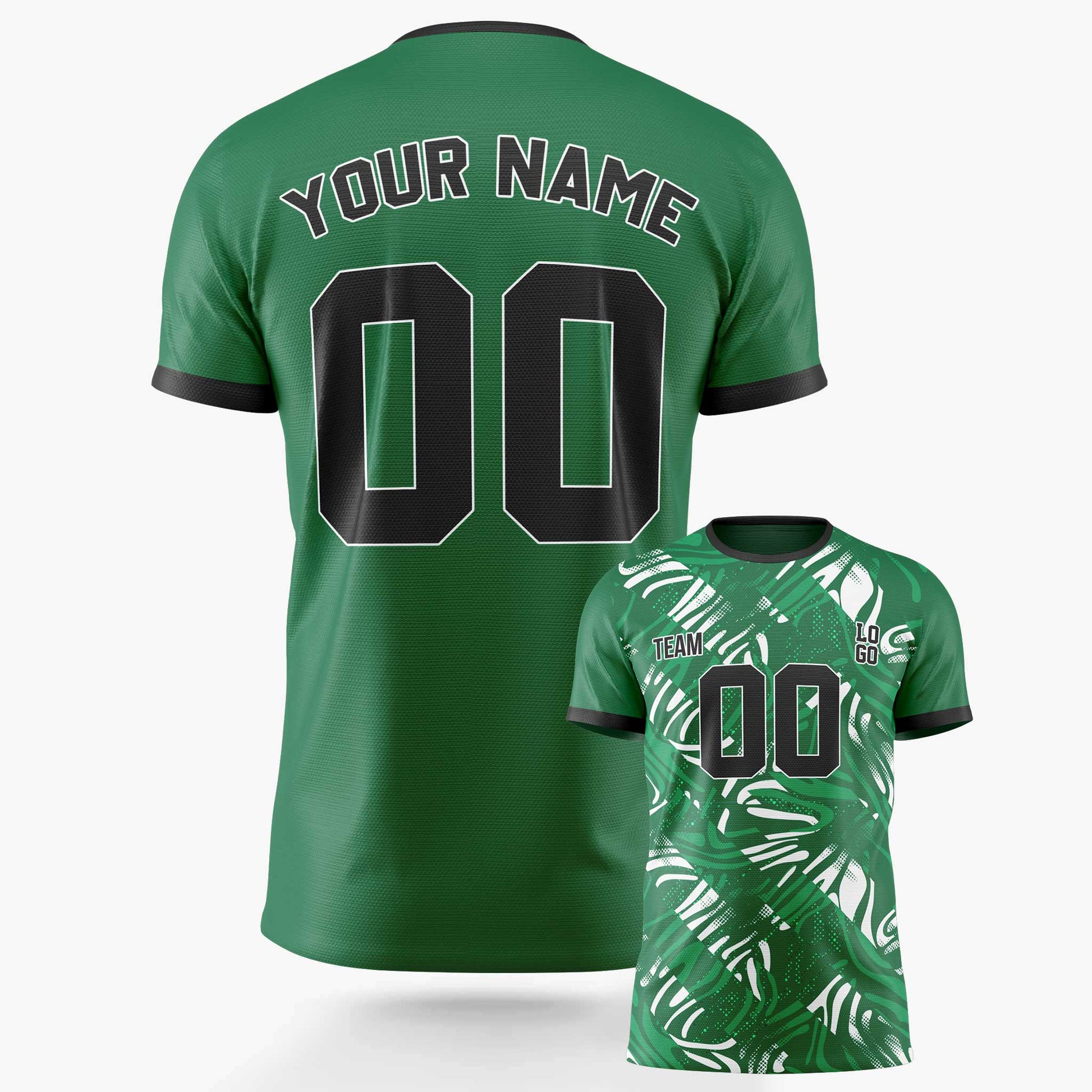 Custom Soccer Jersey Forest Green and Black - Design Your Own