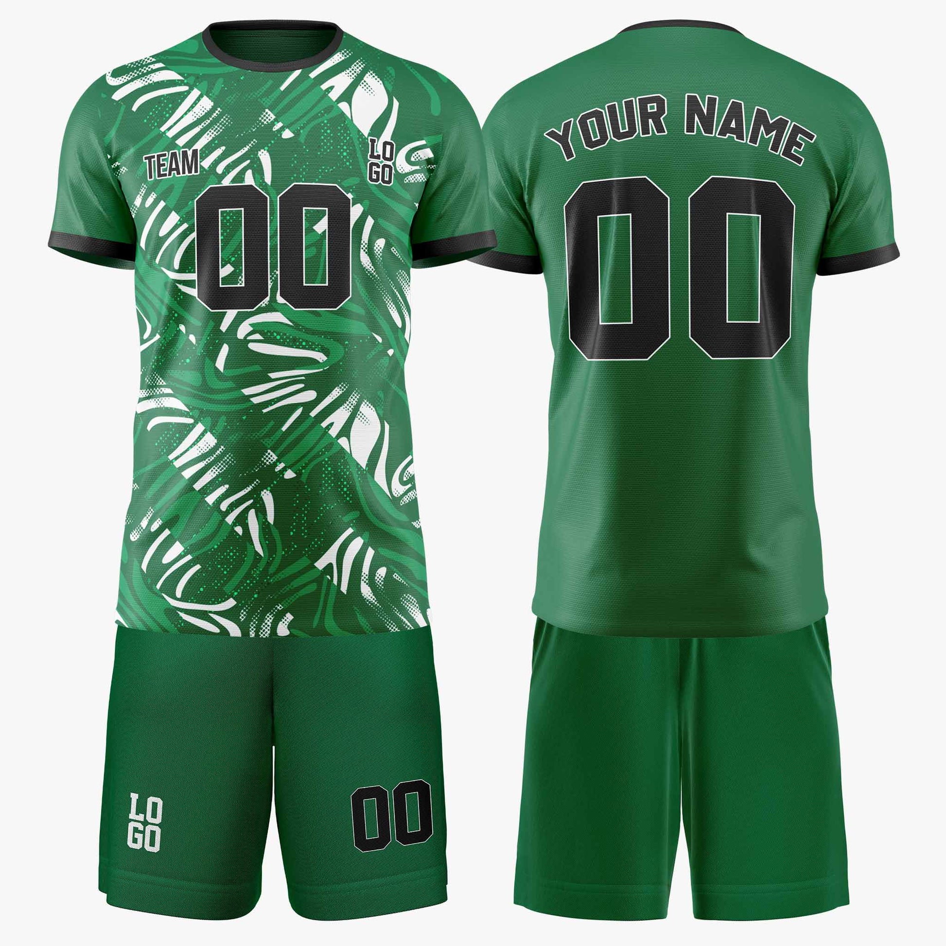 Custom Soccer Jersey Forest Green and Black - Design Your Own