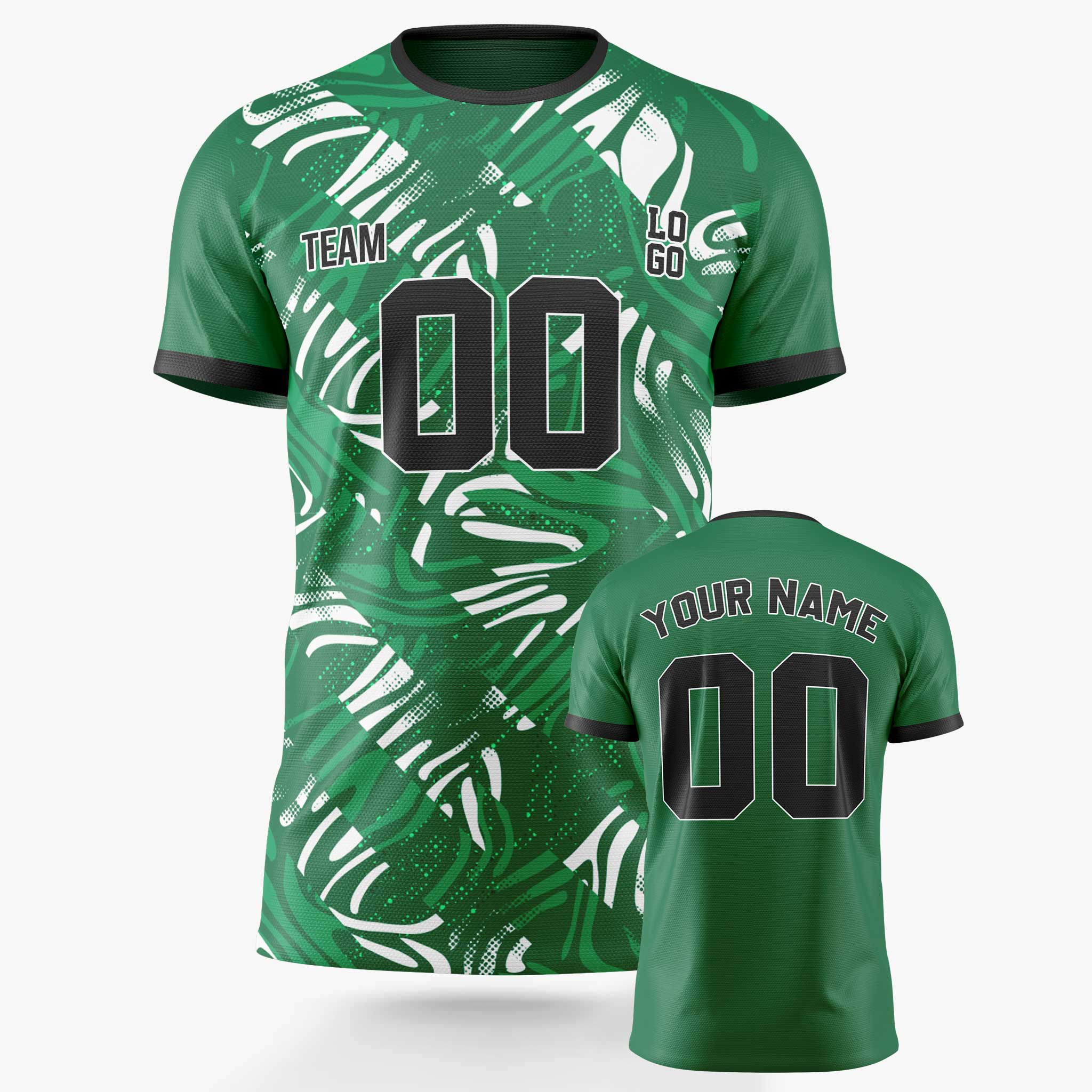 Custom Soccer Jersey Forest Green and Black - Design Your Own