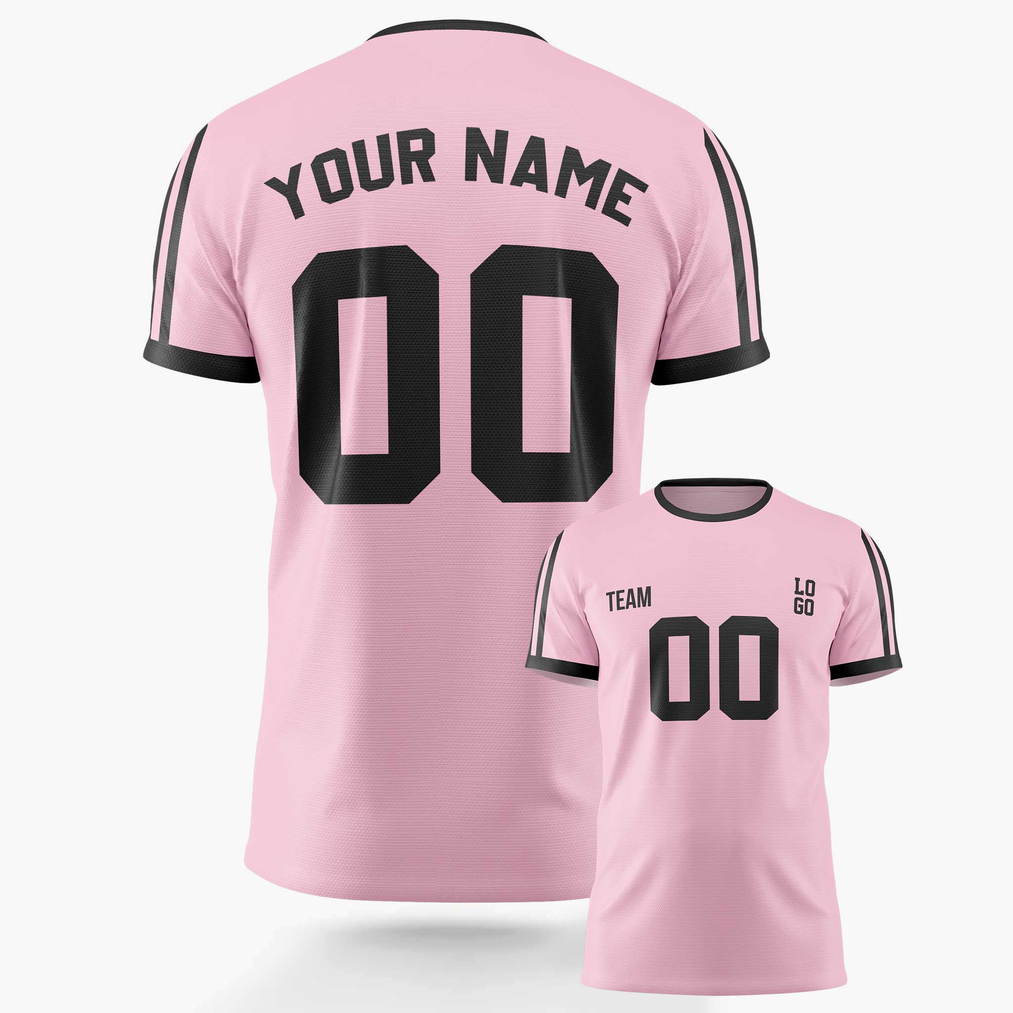 Custom Soccer Jersey Light Pink and Black - Design Your Own