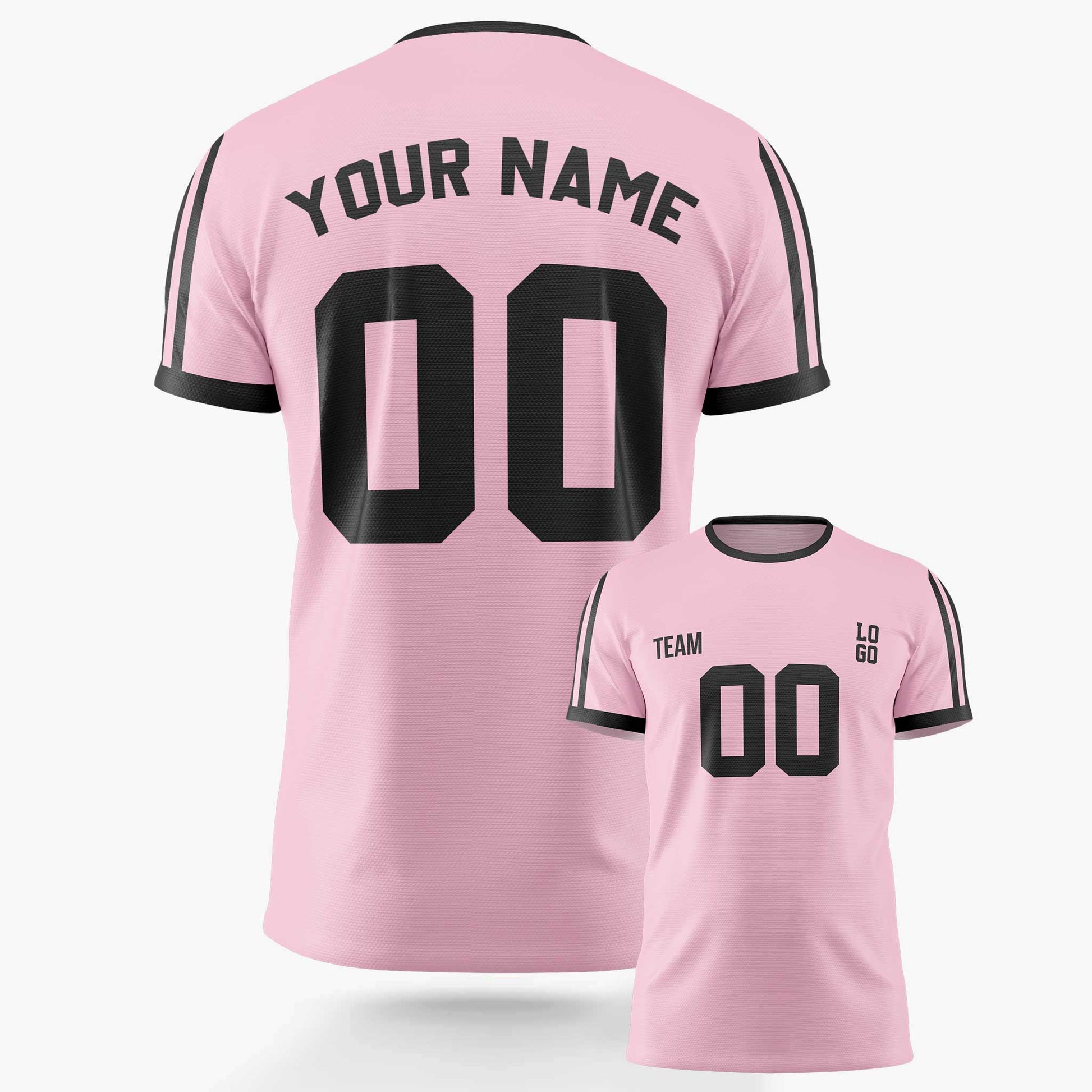 Custom Soccer Jersey Light Pink and Black - Design Your Own