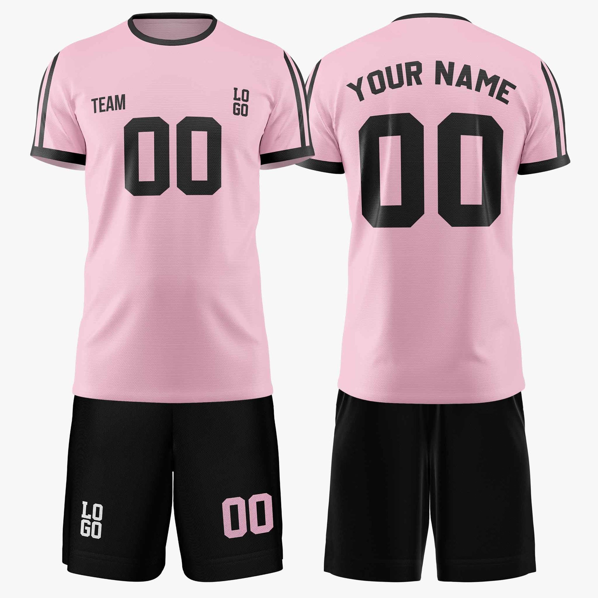 Custom Soccer Jersey Light Pink and Black - Design Your Own