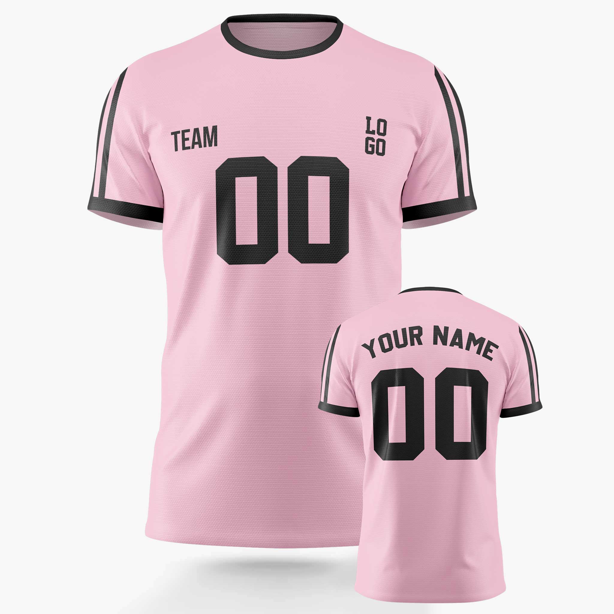 Custom Soccer Jersey Light Pink and Black - Design Your Own