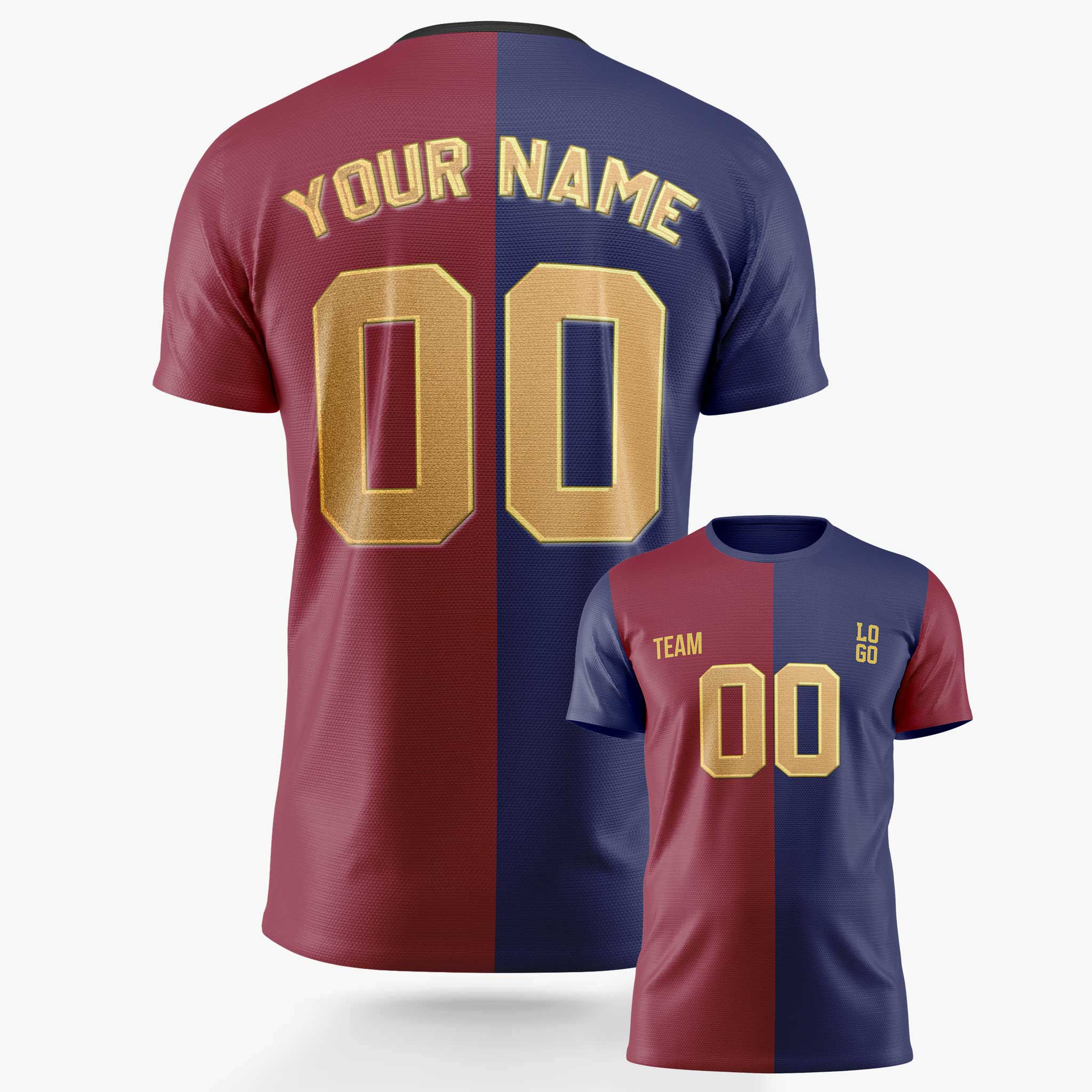 Custom Soccer Jersey Maroon and Navy - Design Your Own