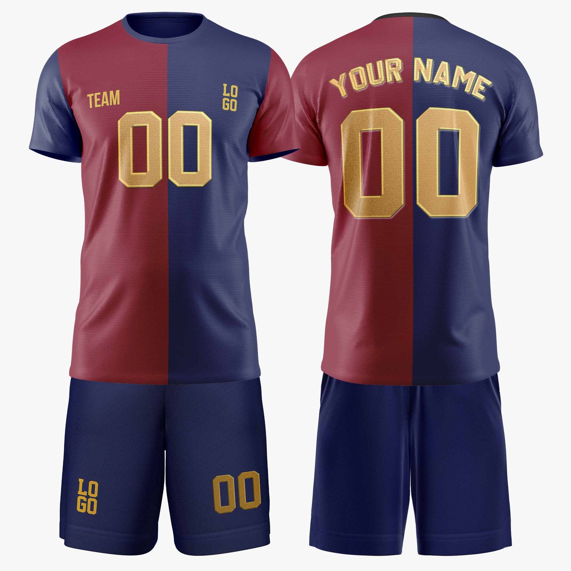 Custom Soccer Jersey Maroon and Navy - Design Your Own