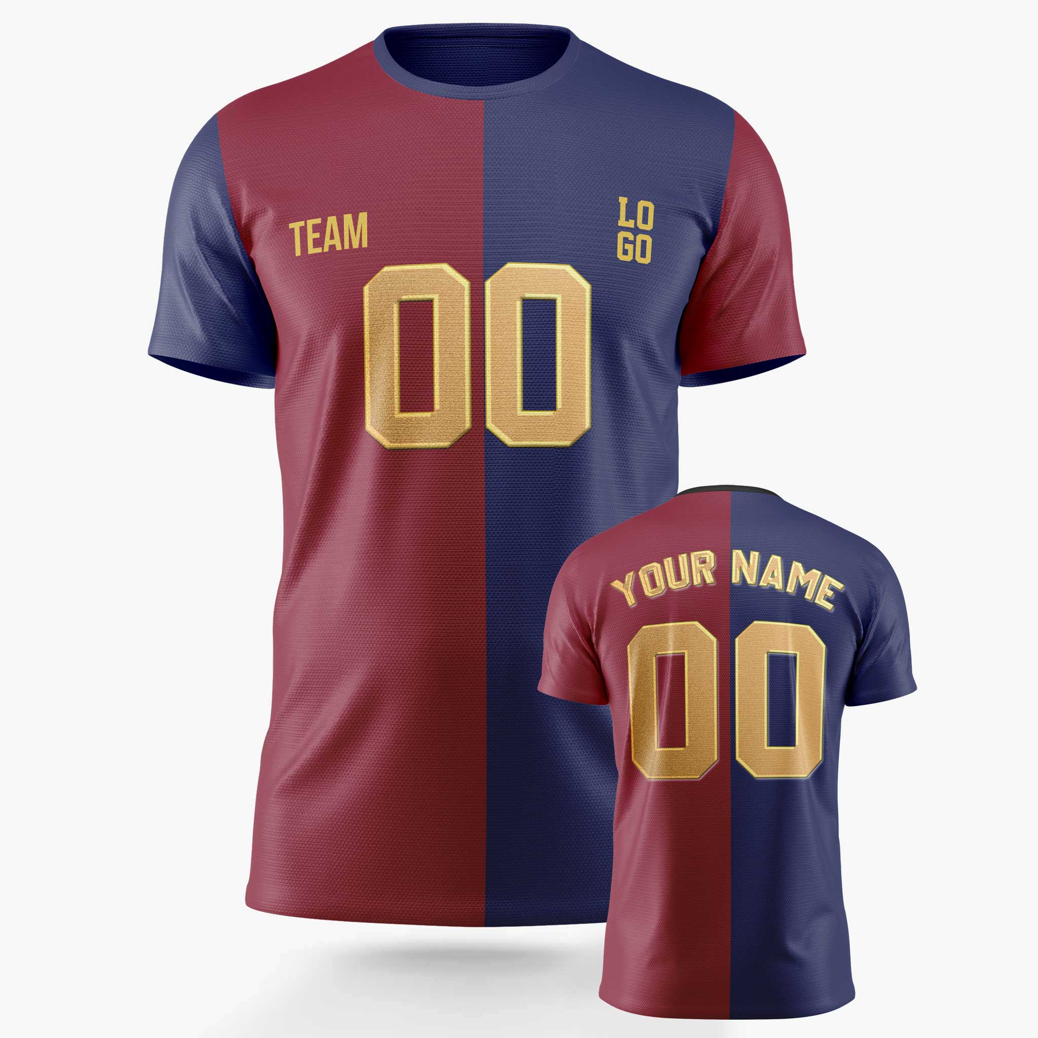 Custom Soccer Jersey Maroon and Navy - Design Your Own