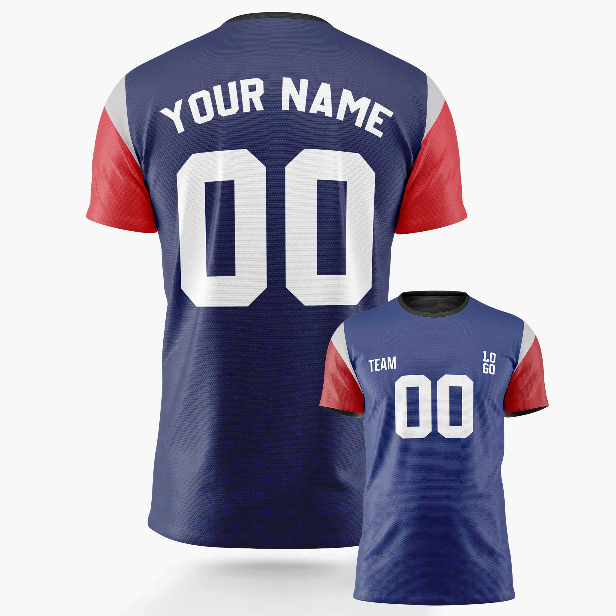 Custom Soccer Jersey Navy Gray and Red - Design Your Own