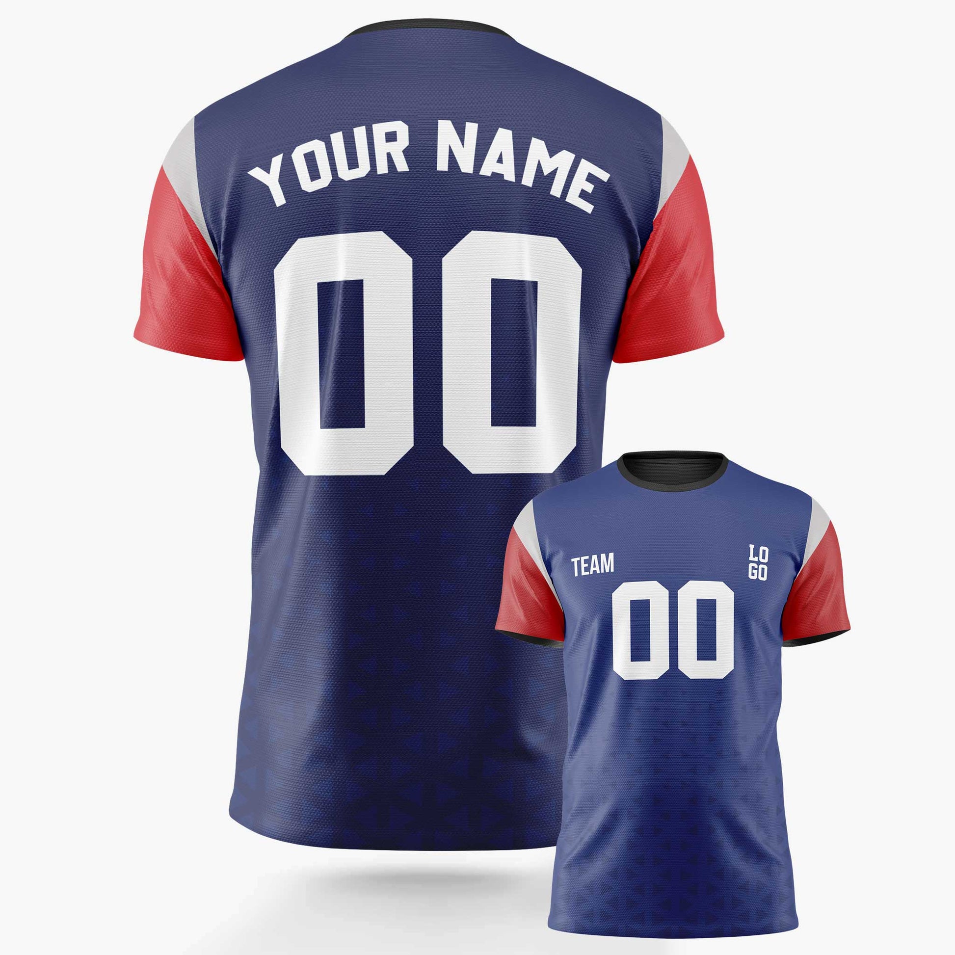 Custom Soccer Jersey Navy Gray and Red - Design Your Own