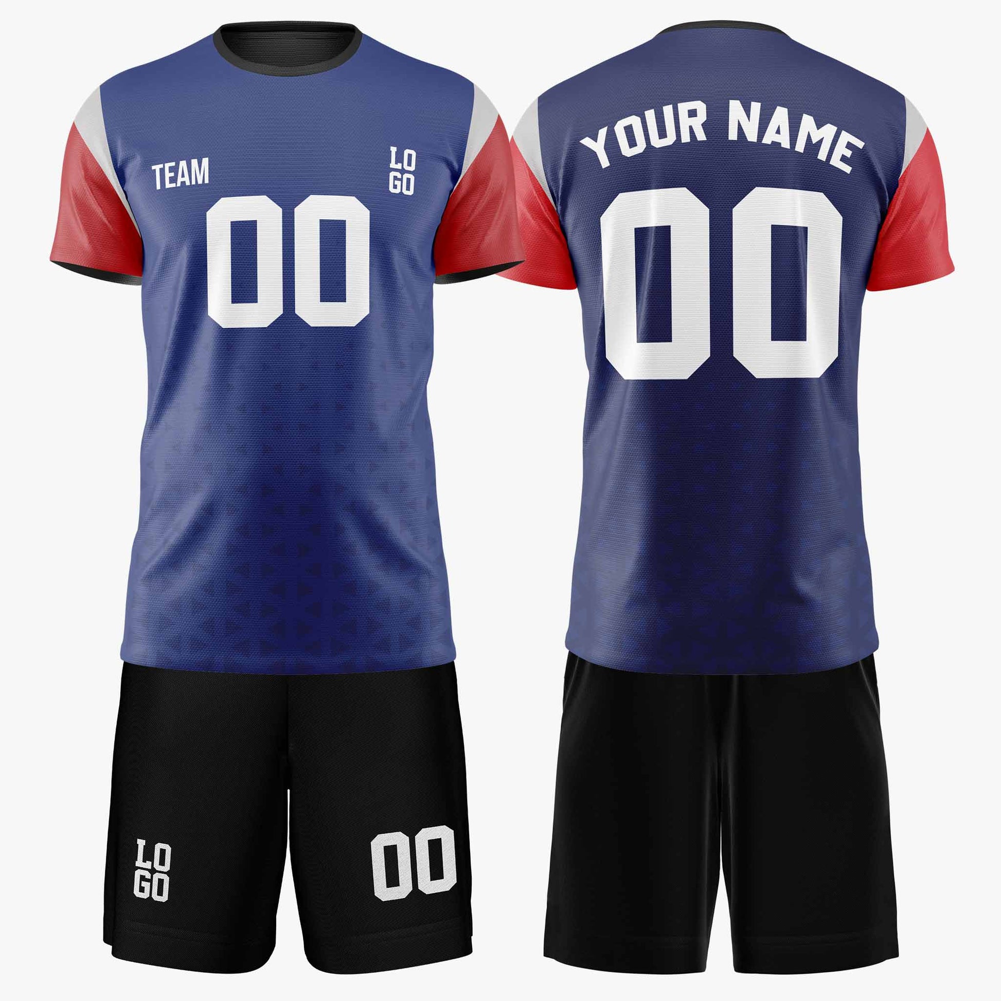 Custom Soccer Jersey Navy Gray and Red - Design Your Own