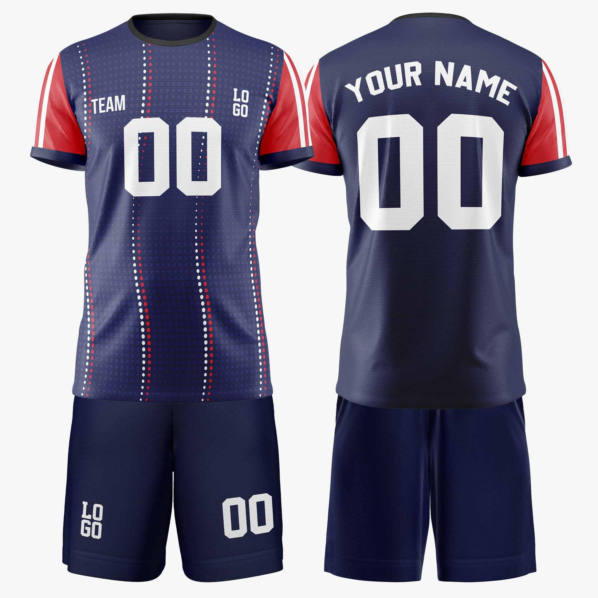 Custom Soccer Jersey Navy and Red - Design Your Own