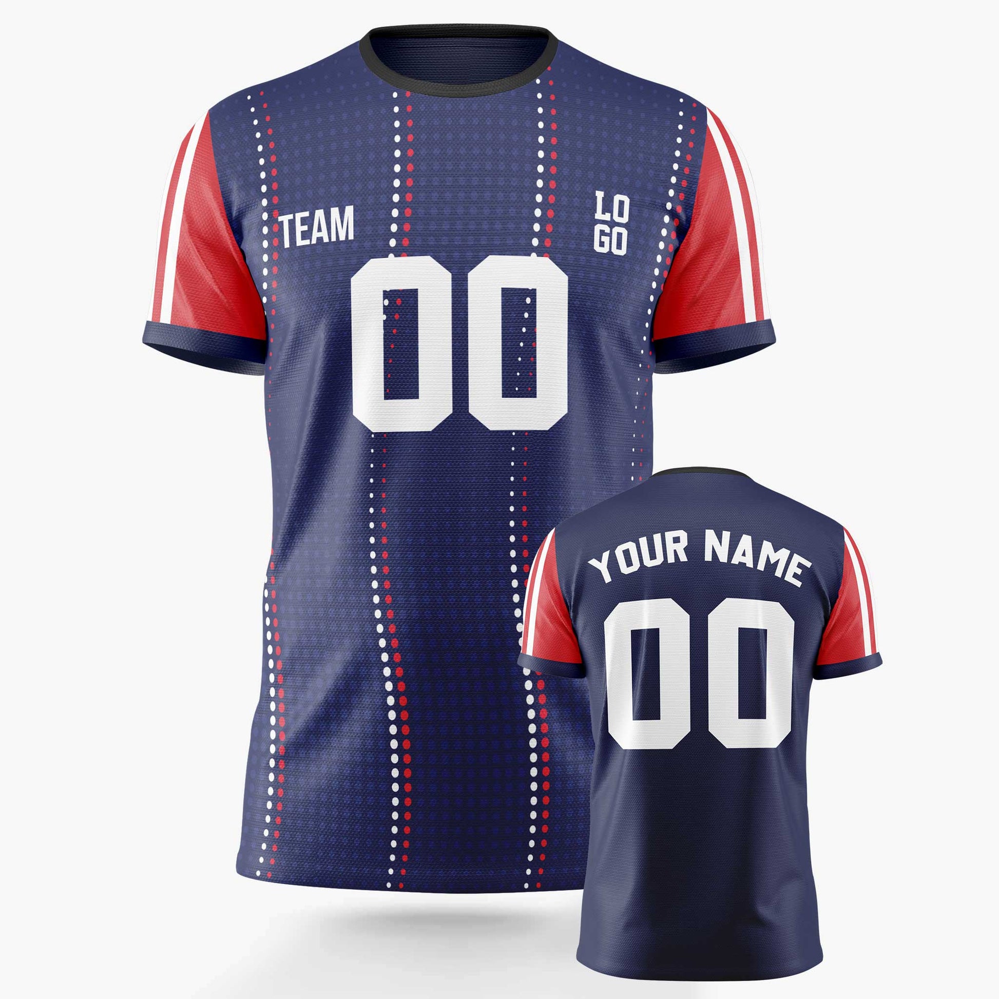 Custom Soccer Jersey Navy and Red - Design Your Own